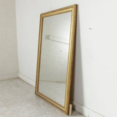 Very Large Late 19th Century Louis XVI Style French Gilt Wood Full Length Mirror