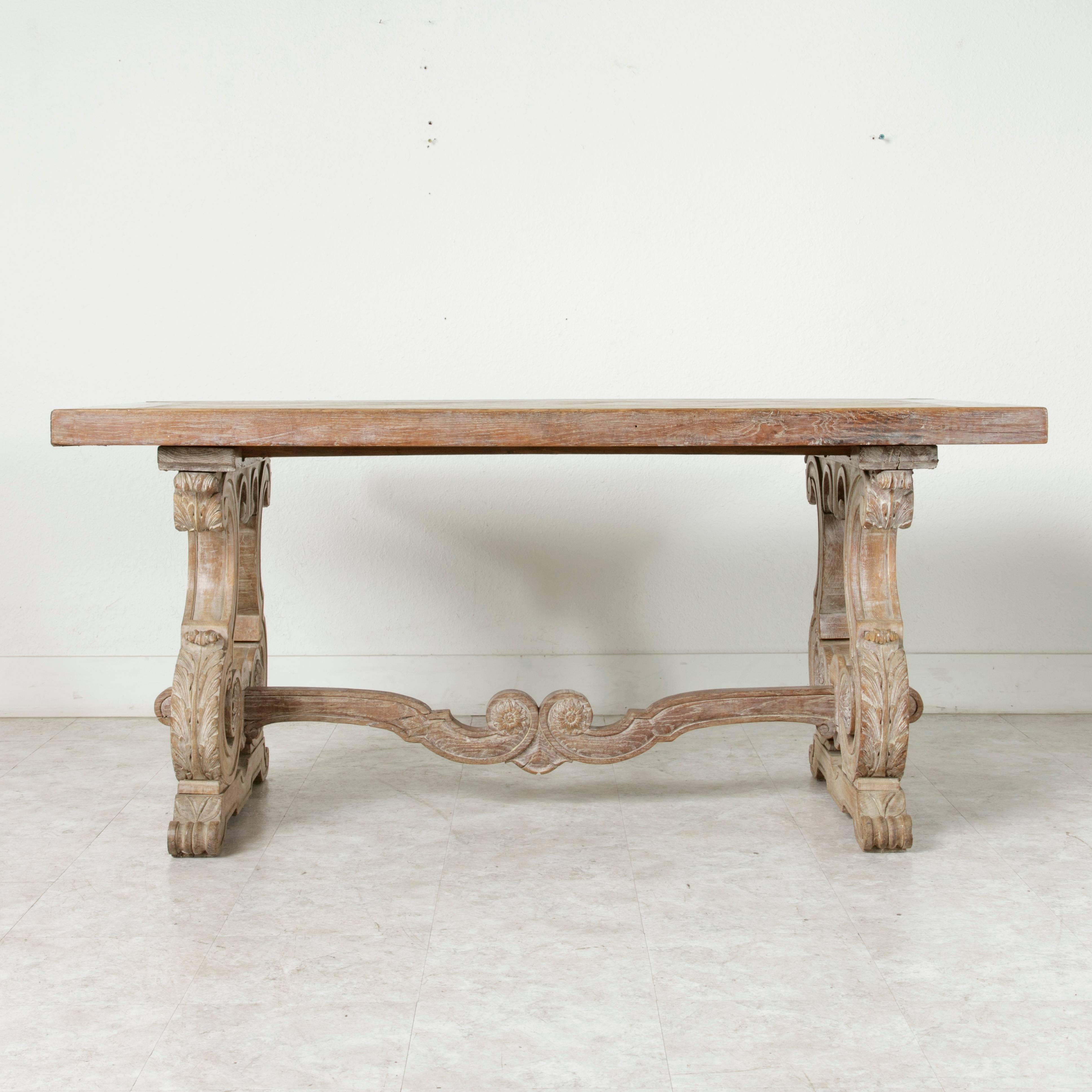 Mid-20th Century Late 19th Century, French Renaissance and Gustavian Style Oak Parquet Table