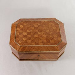 19th Century Napoleon III Period French Rosewood Marquetry Box, Bronze Detailing