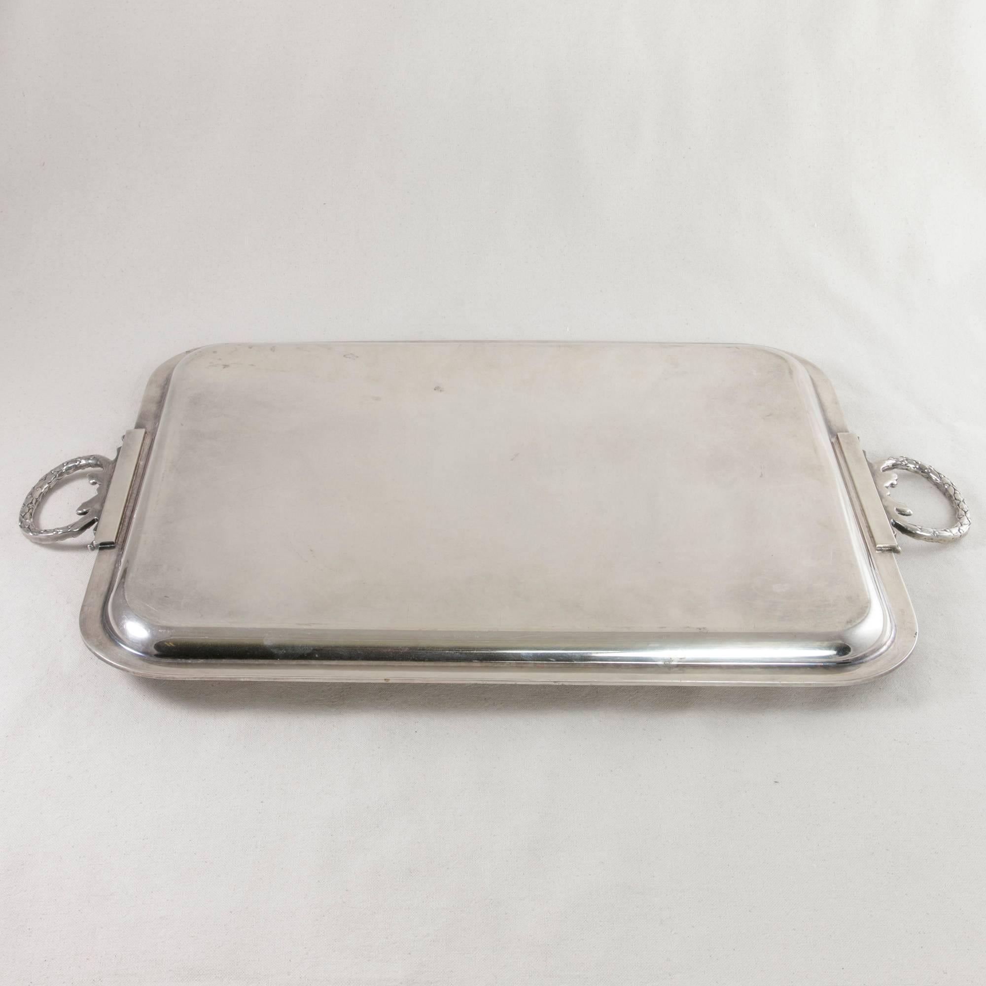 Early 20th Century Louis XVI Style Silver Plate Serving Tray 3