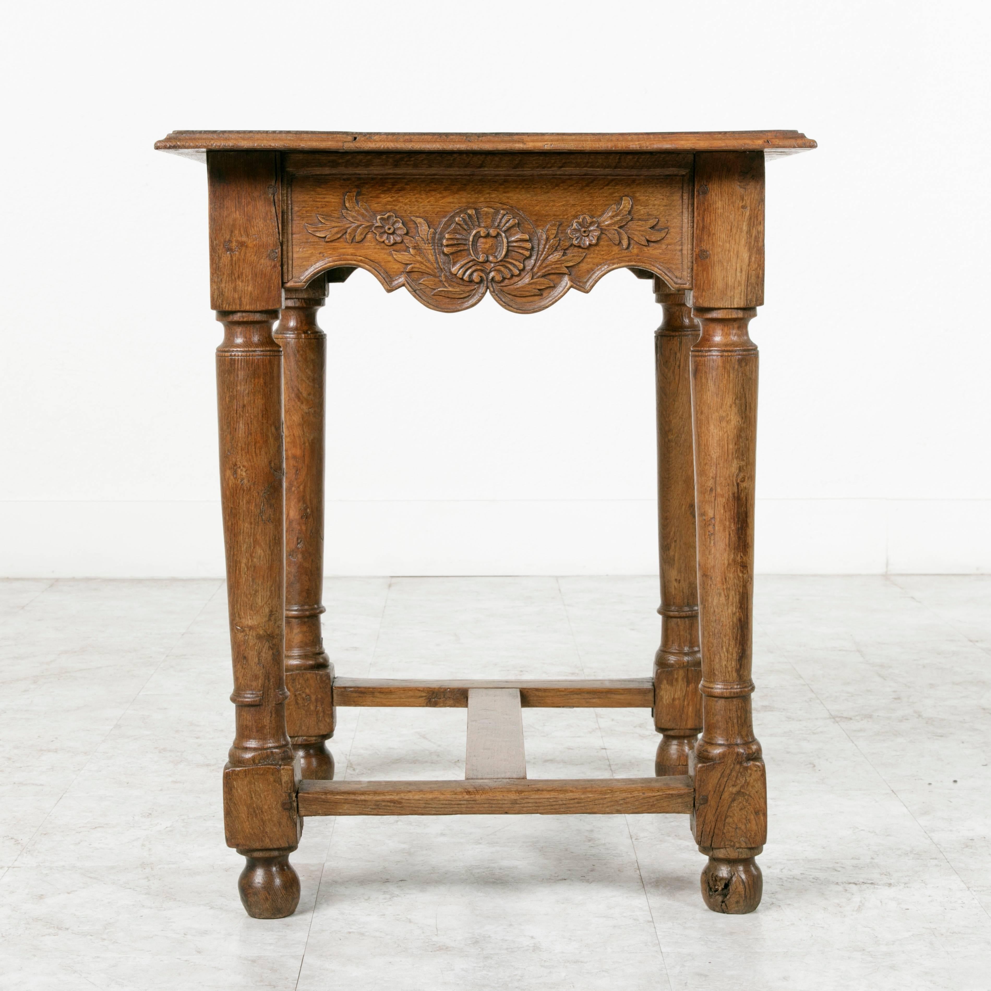 Late 19th Century French Hand-Carved and Hand Pegged Oak Side Table, End Table 3