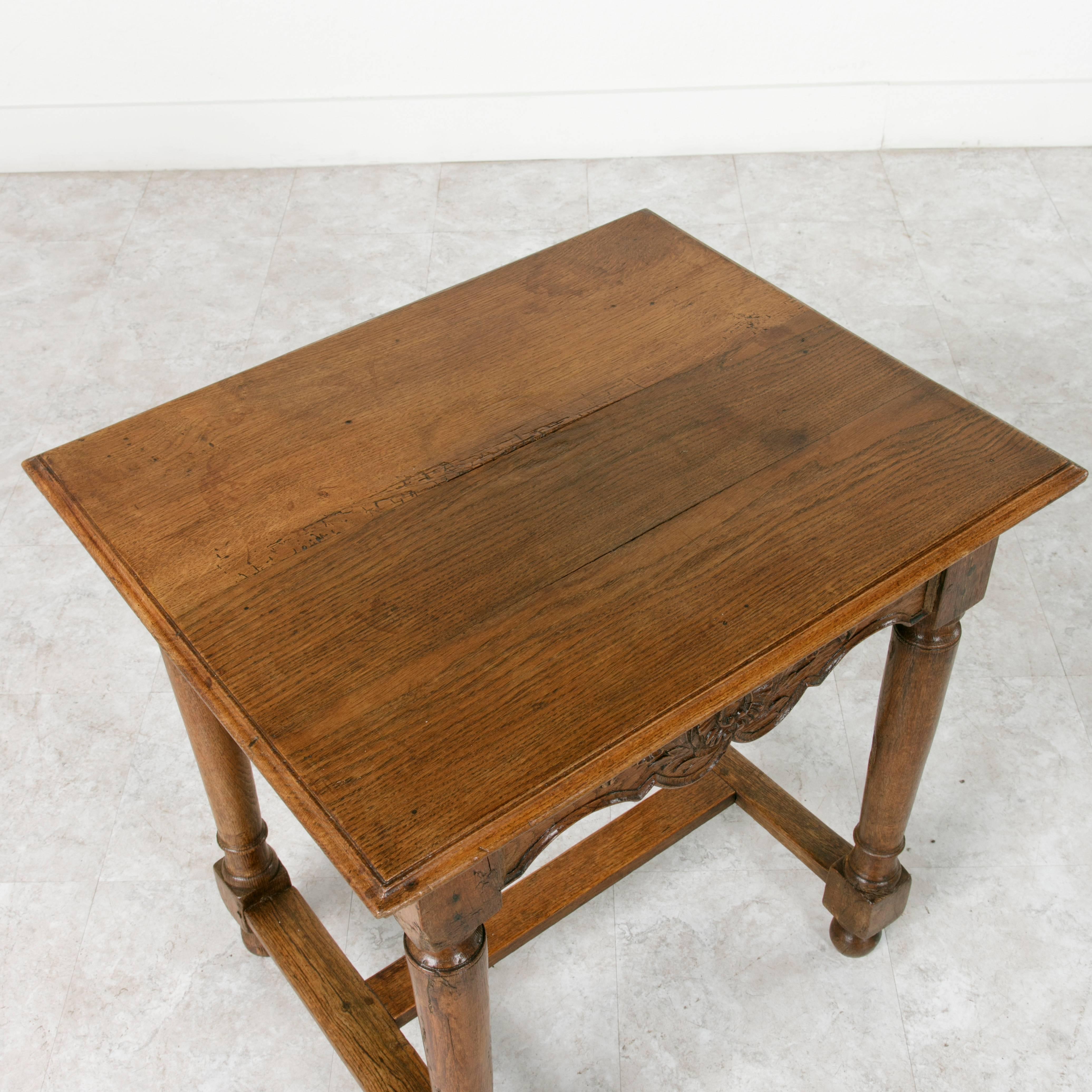 Late 19th Century French Hand-Carved and Hand Pegged Oak Side Table, End Table 4