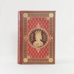 Red Leather Book with Gold Tooling Chronicling the Life of Saint Louis