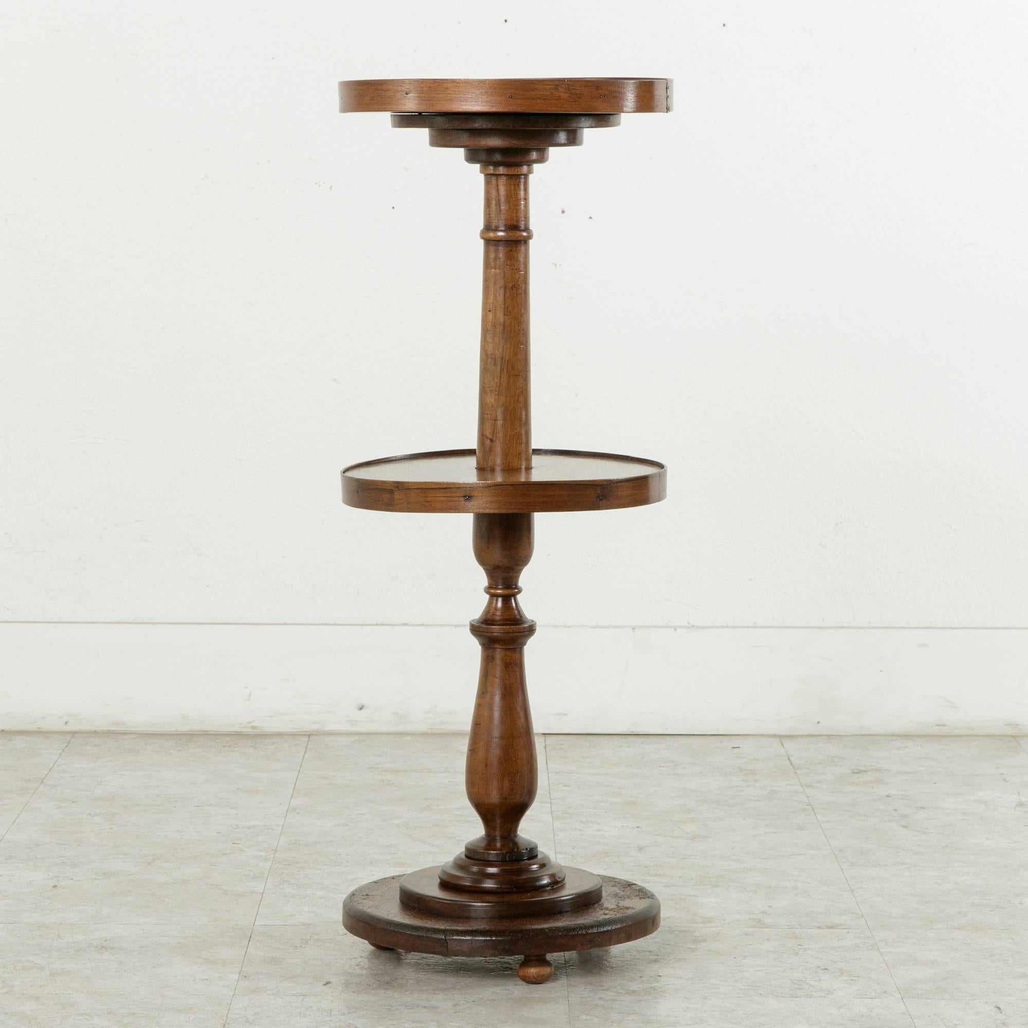 Late 19th Century French Walnut Lace Maker's Table, Pedestal, or Sculpture Stand 1