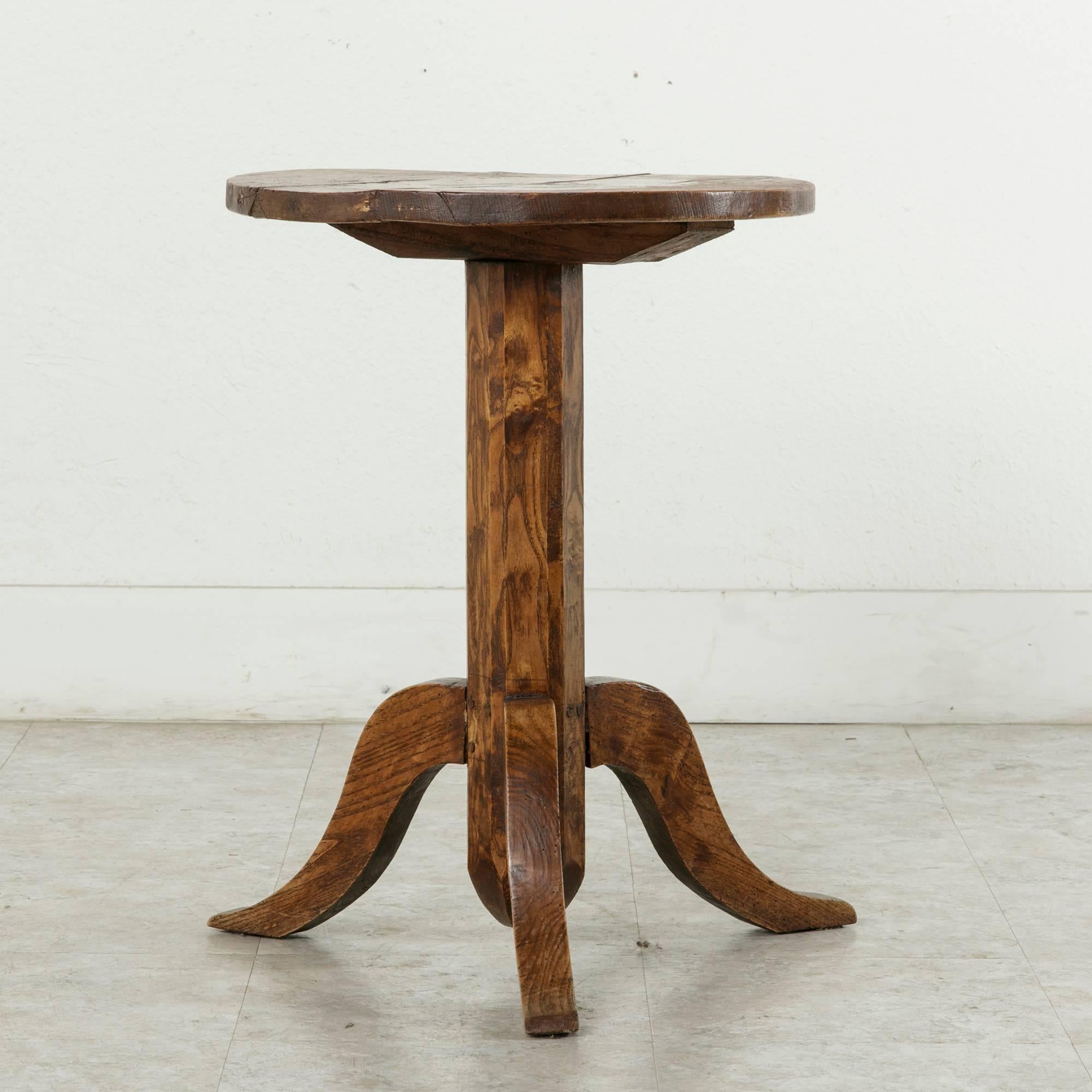 19th Century Rustic Artisan-Made French Chestnut Side Table or End Table 2