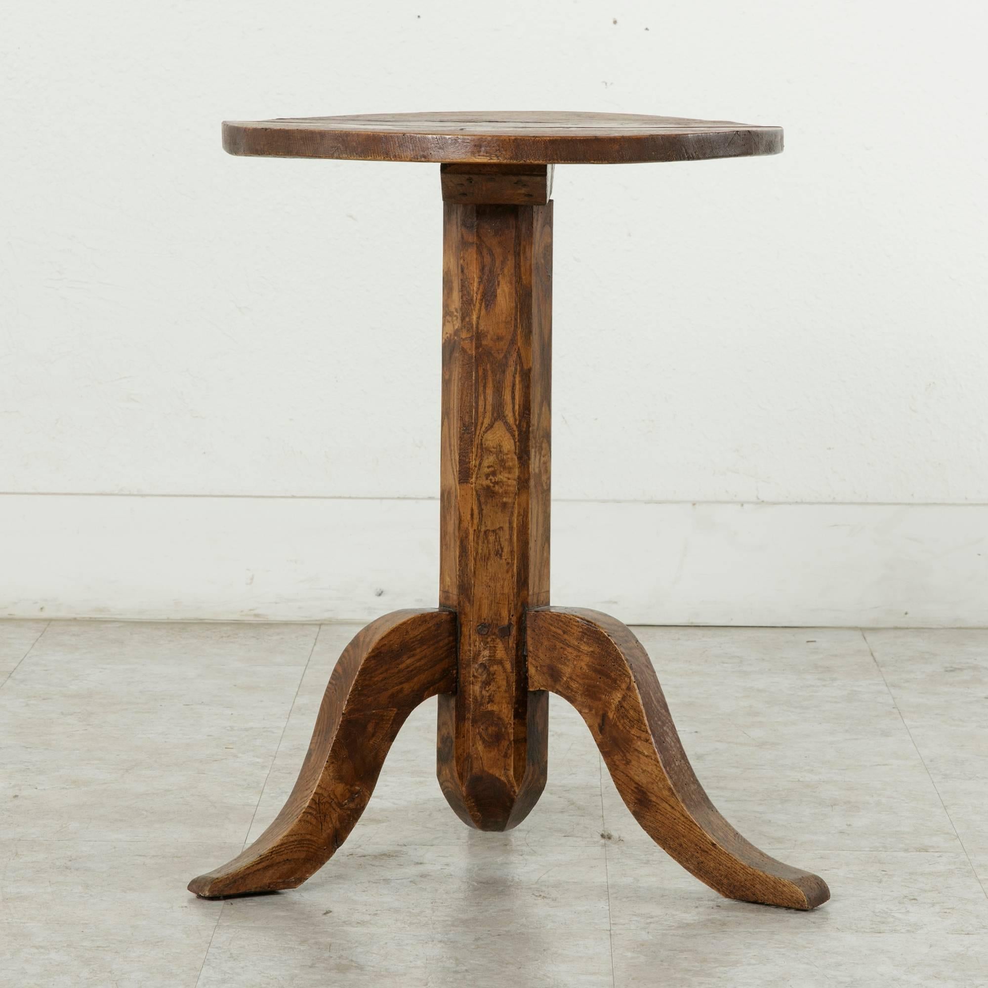 19th Century Rustic Artisan-Made French Chestnut Side Table or End Table 3