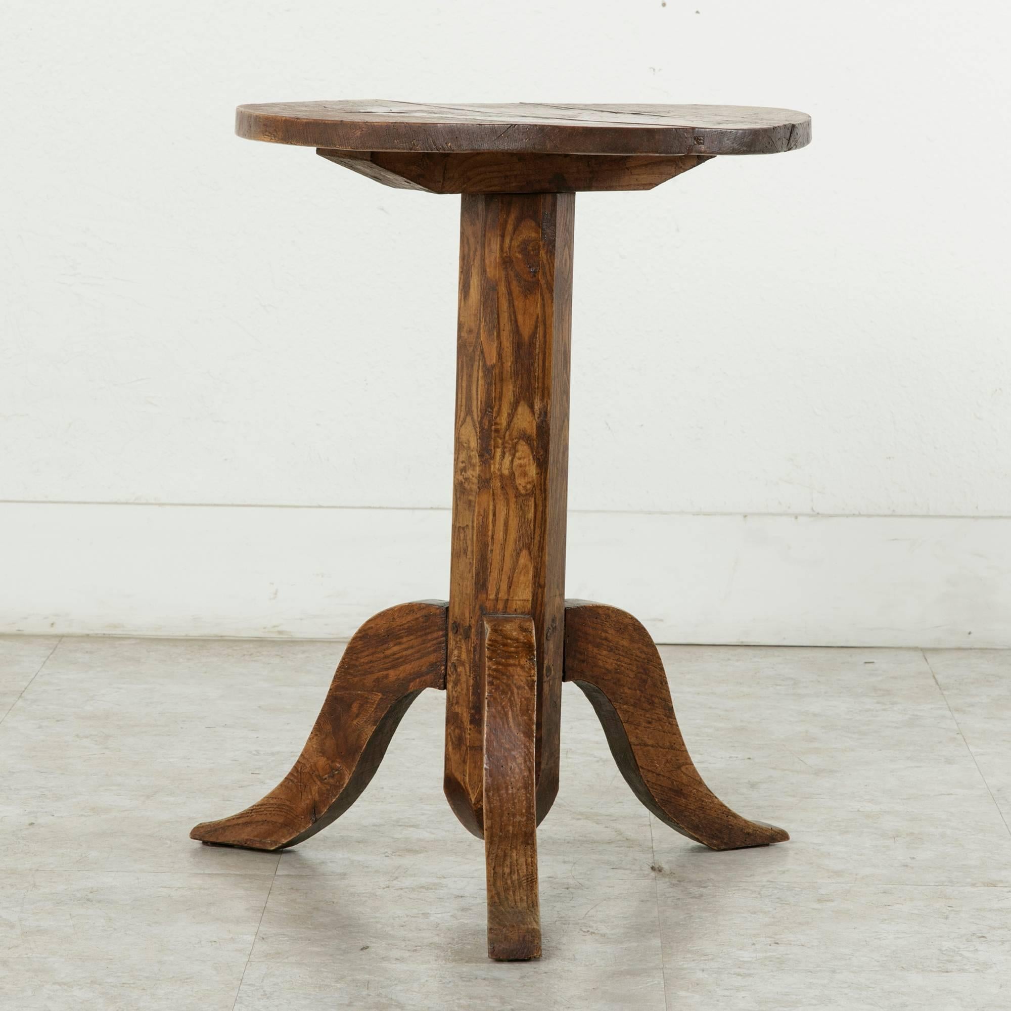 19th Century Rustic Artisan-Made French Chestnut Side Table or End Table 4