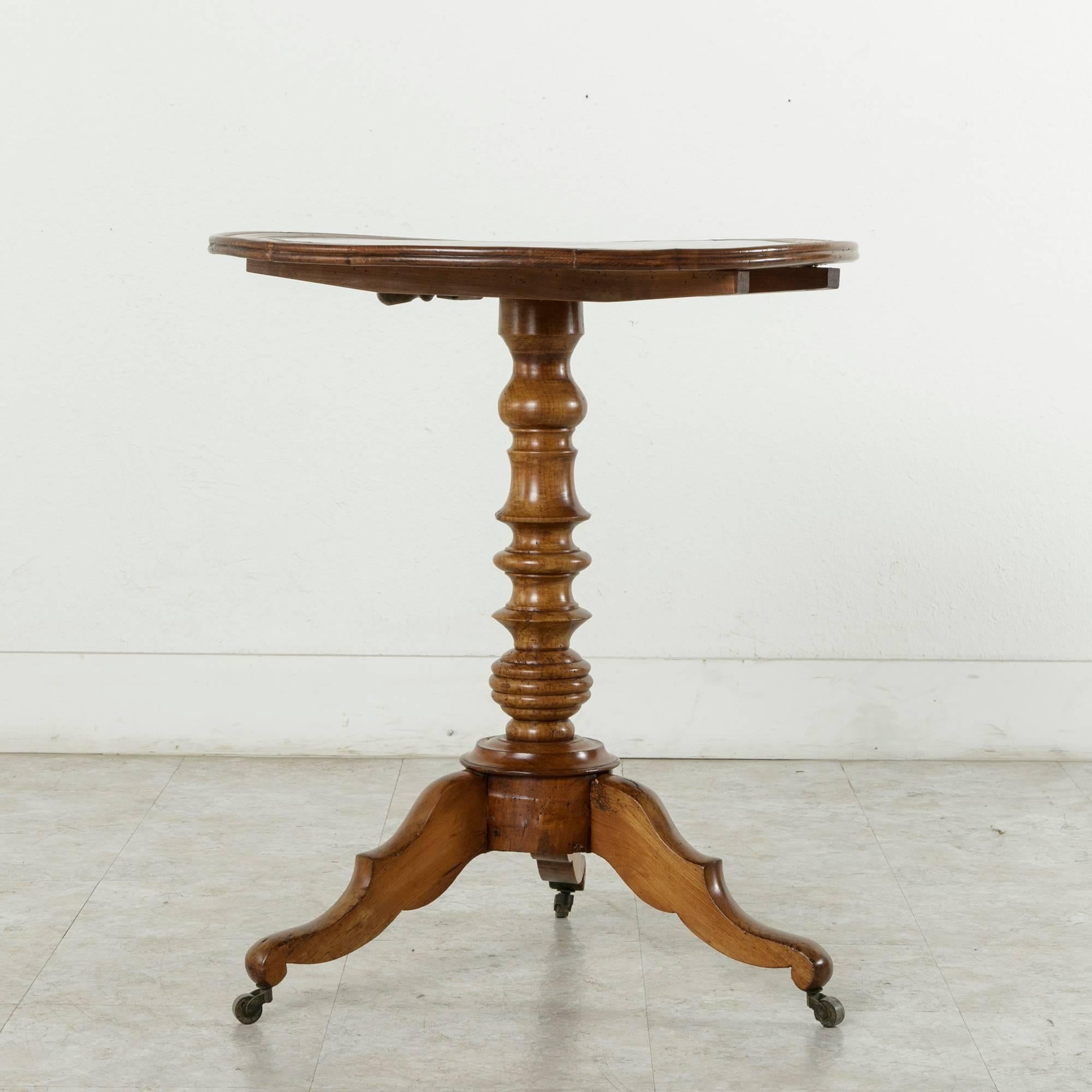 French 19th Century Louis Philippe Period Cherry Wood Pedestal Table or Side Table