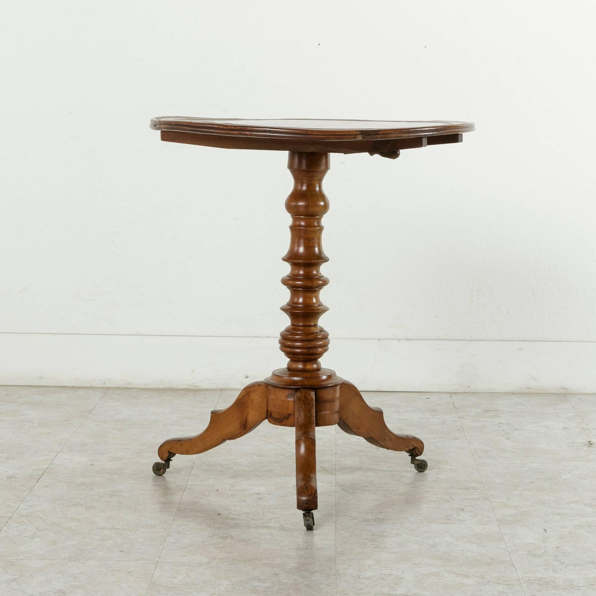 19th Century Louis Philippe Period Cherry Wood Pedestal Table or Side Table 2