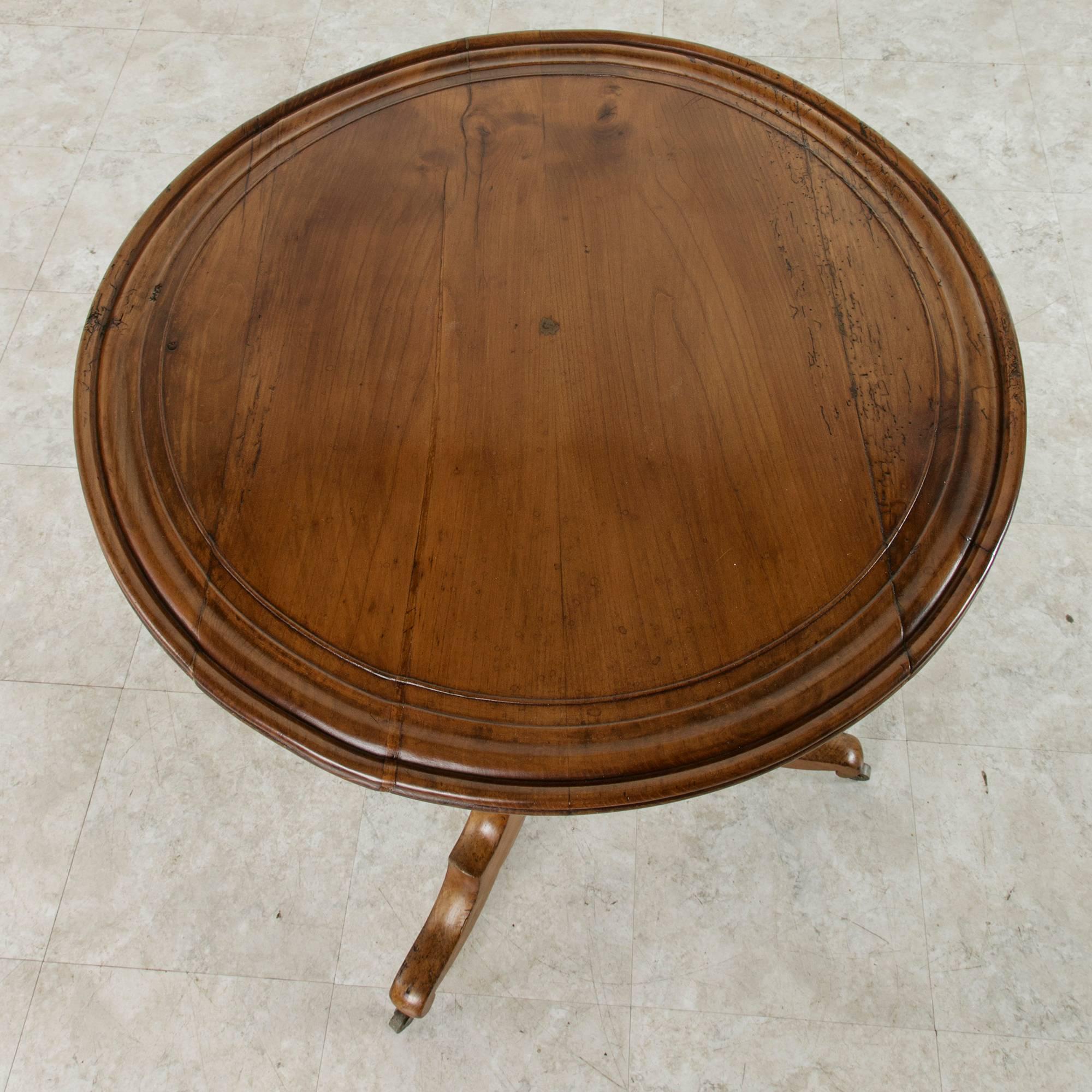 19th Century Louis Philippe Period Cherry Wood Pedestal Table or Side Table 3