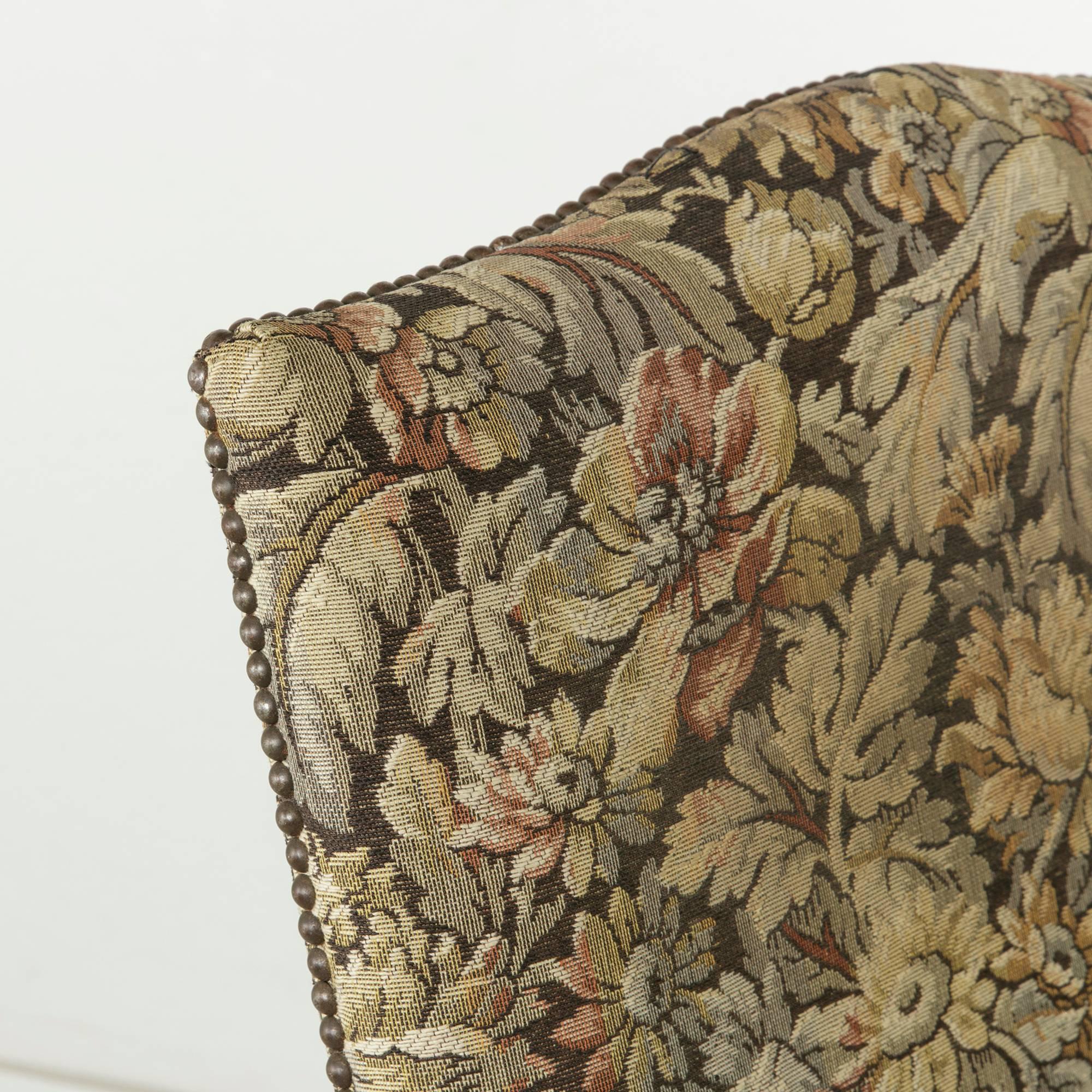 Pair of Walnut Louis XIV Style Mutton Leg Armchairs with Tapestry, circa 1900 2