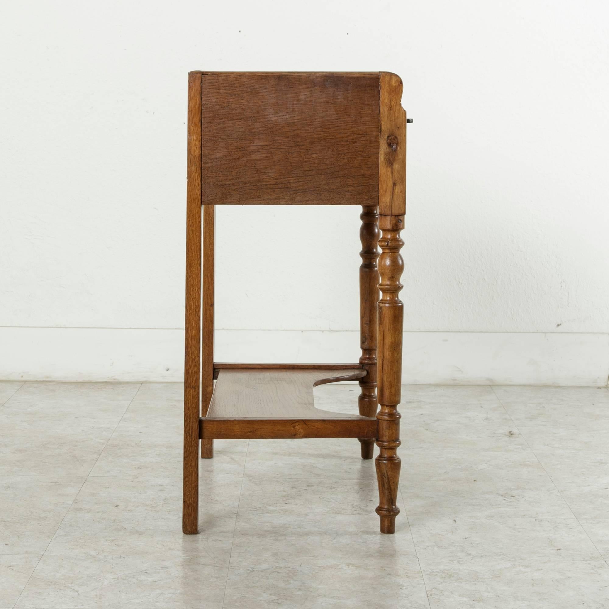 Late 19th Century French Oak Console Table or Dry Bar with Saint Anne Marble Top 1