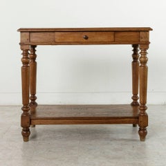 Small-Scale French Oak Draper's Table with Single Drawer, Kitchen Island