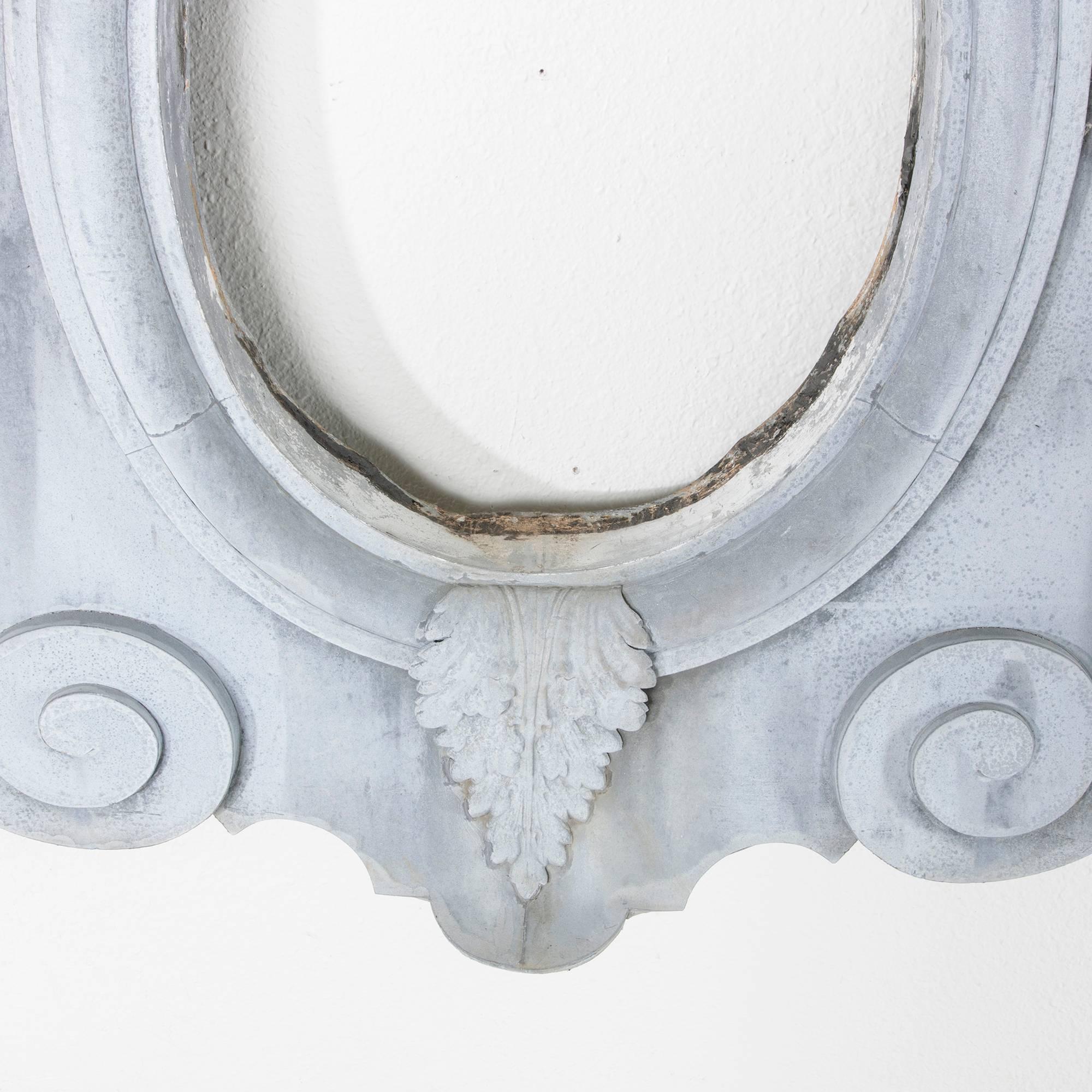 Impressive Late 19th Century Zinc Window, Oeil de Boeuf, Frame or Mirror 1