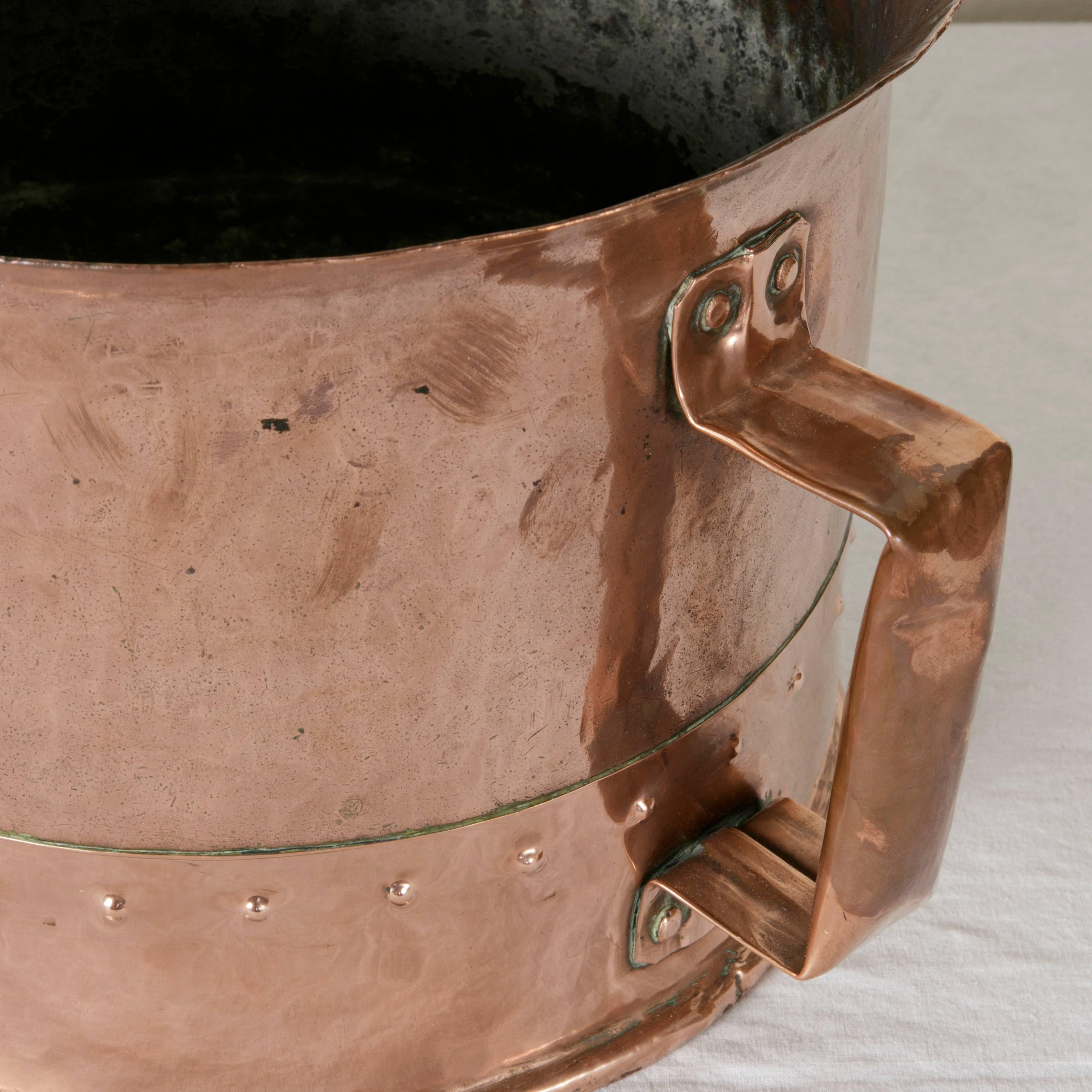 Late 19th Century French Riveted Copper Water Bucket with Two Handles 3