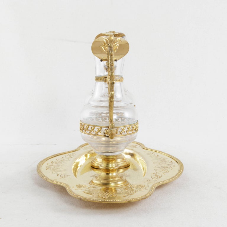 Early 20th Century Set of French Gilded Metal and Glass Holy Communion