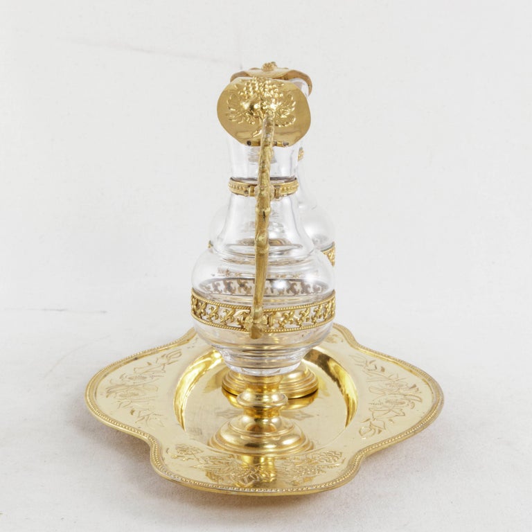 Early 20th Century Set of French Gilded Metal and Glass Holy Communion