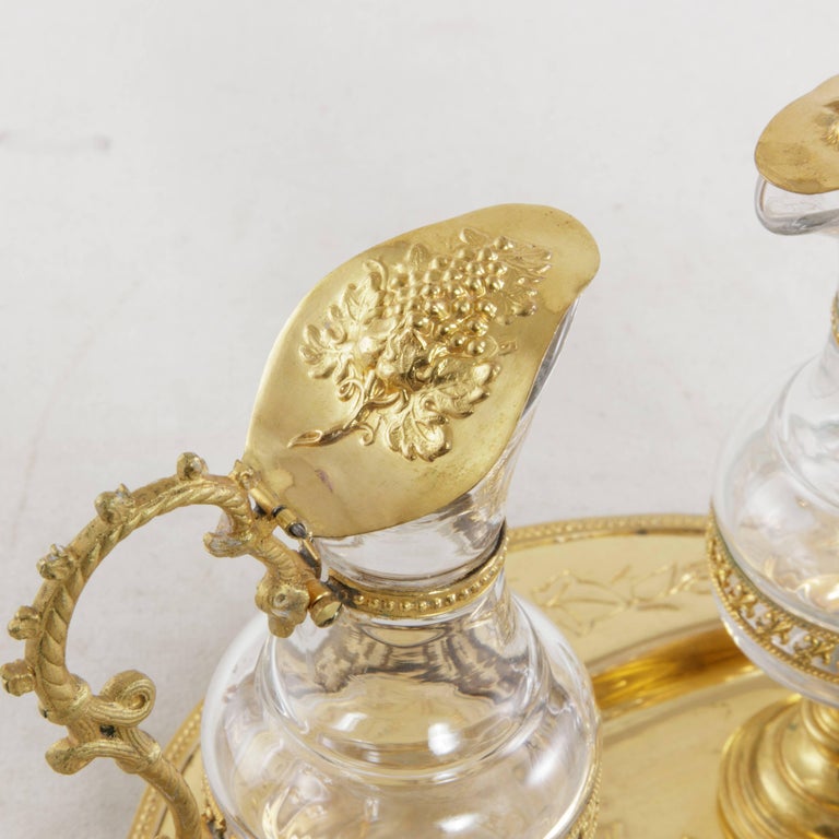 Early 20th Century Set of French Gilded Metal and Glass Holy Communion