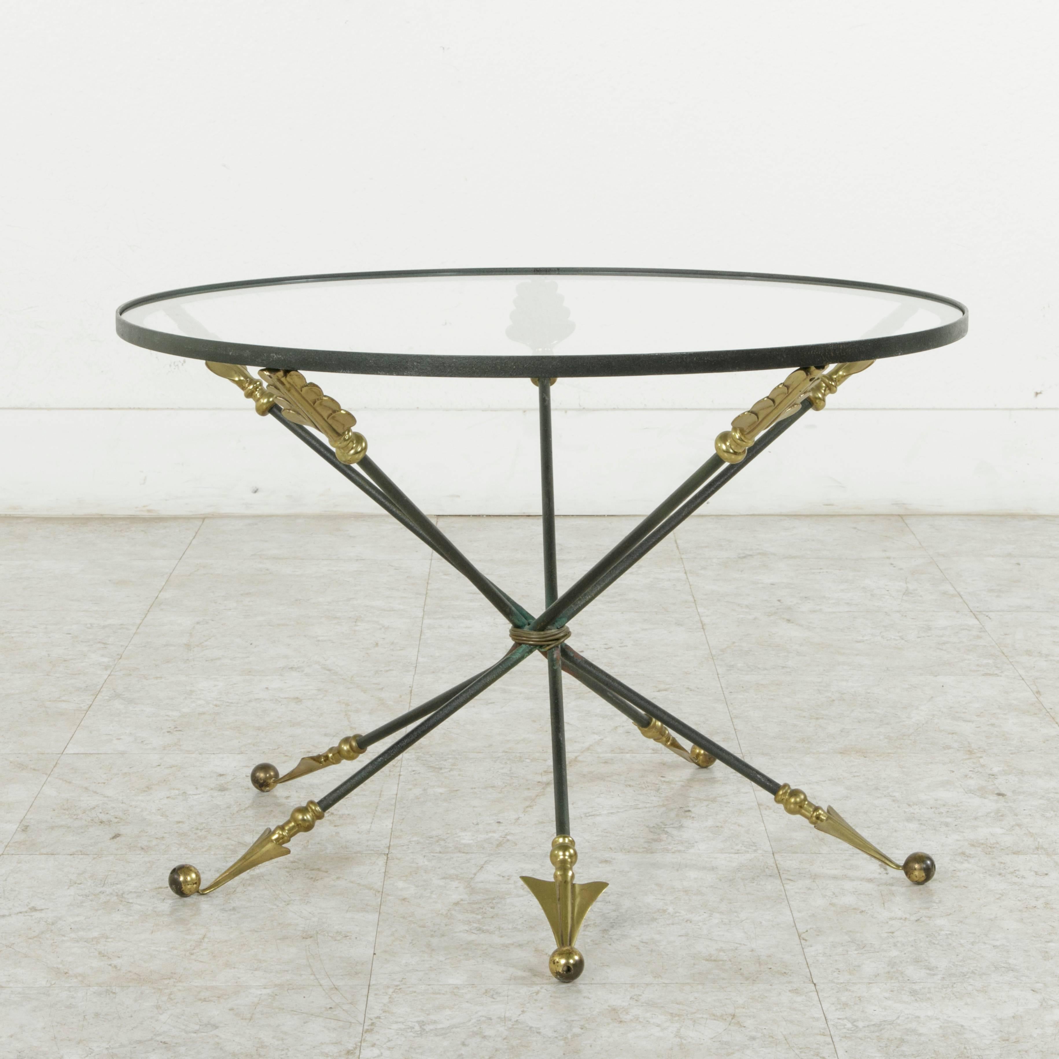 Mid-20th Century French Directoire Style Bronze and Glass Coffee Table 2