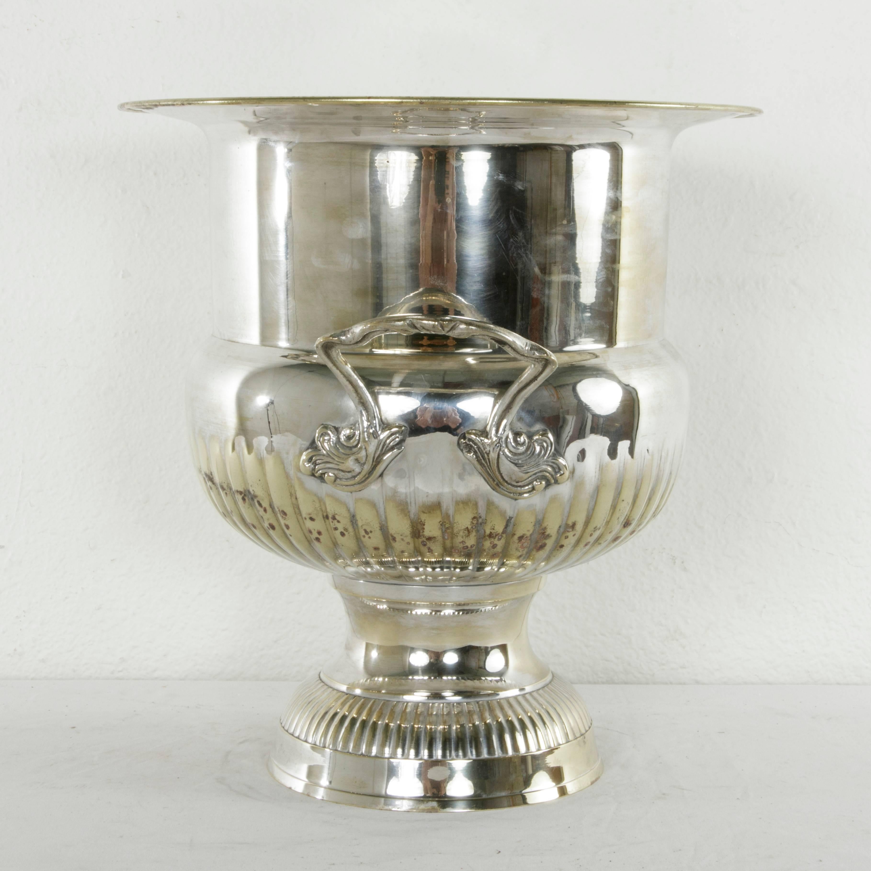 Very Large Mid-20th Century French Silver Plate Hotel Champagne Bucket 3