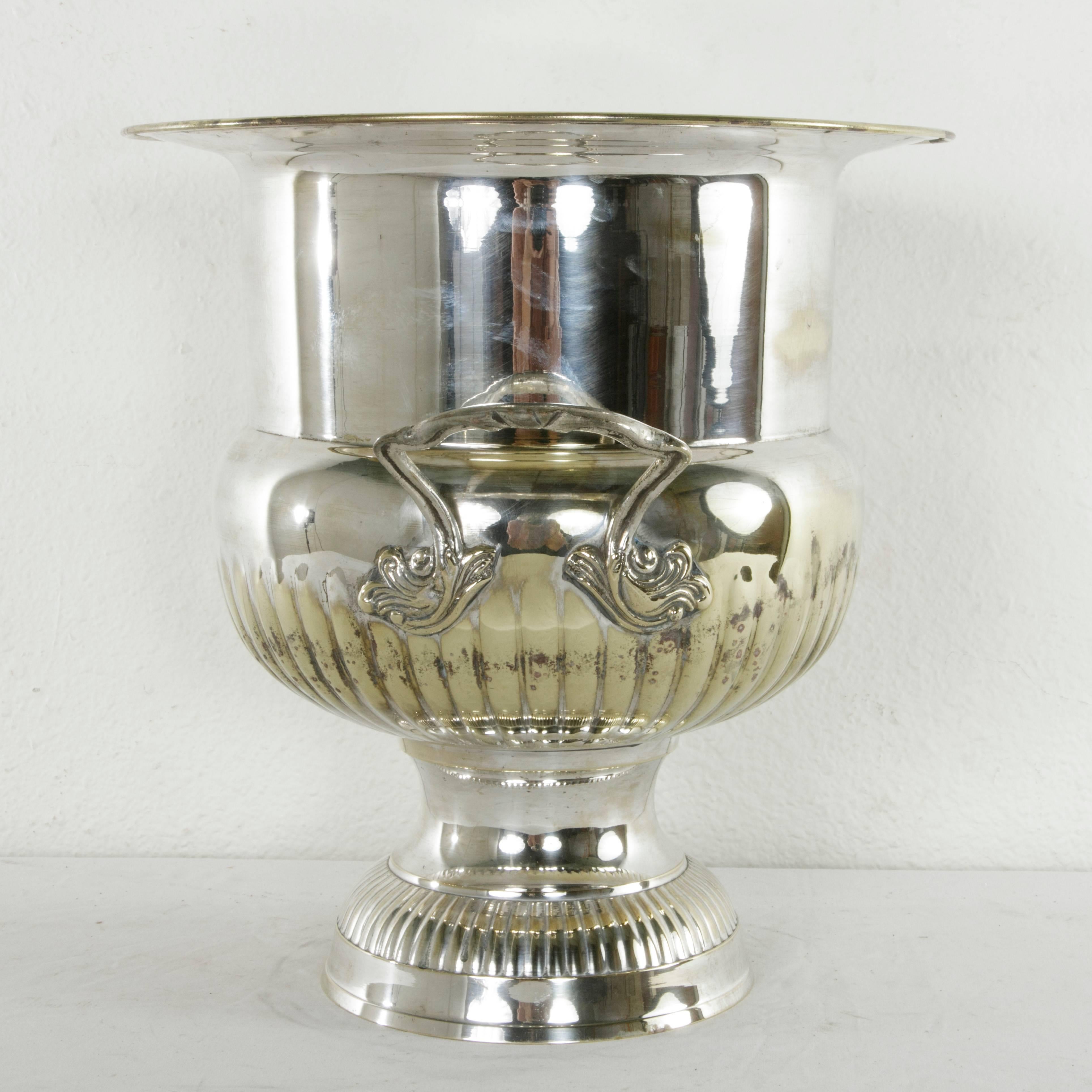 Very Large Mid-20th Century French Silver Plate Hotel Champagne Bucket 1