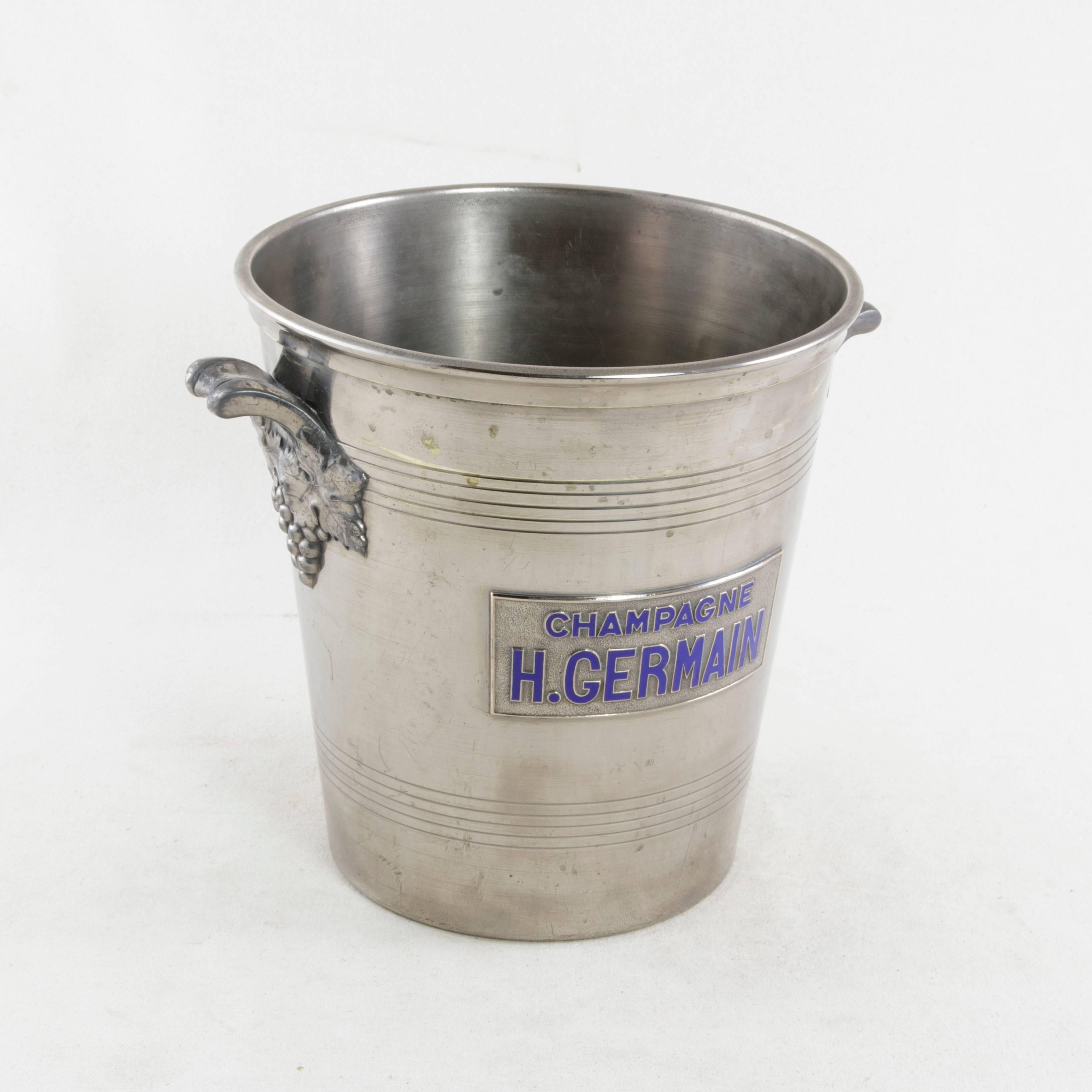 Mid-20th Century French Silver Plate Champagne Bucket Marked H. Germain In Excellent Condition In Fayetteville, AR