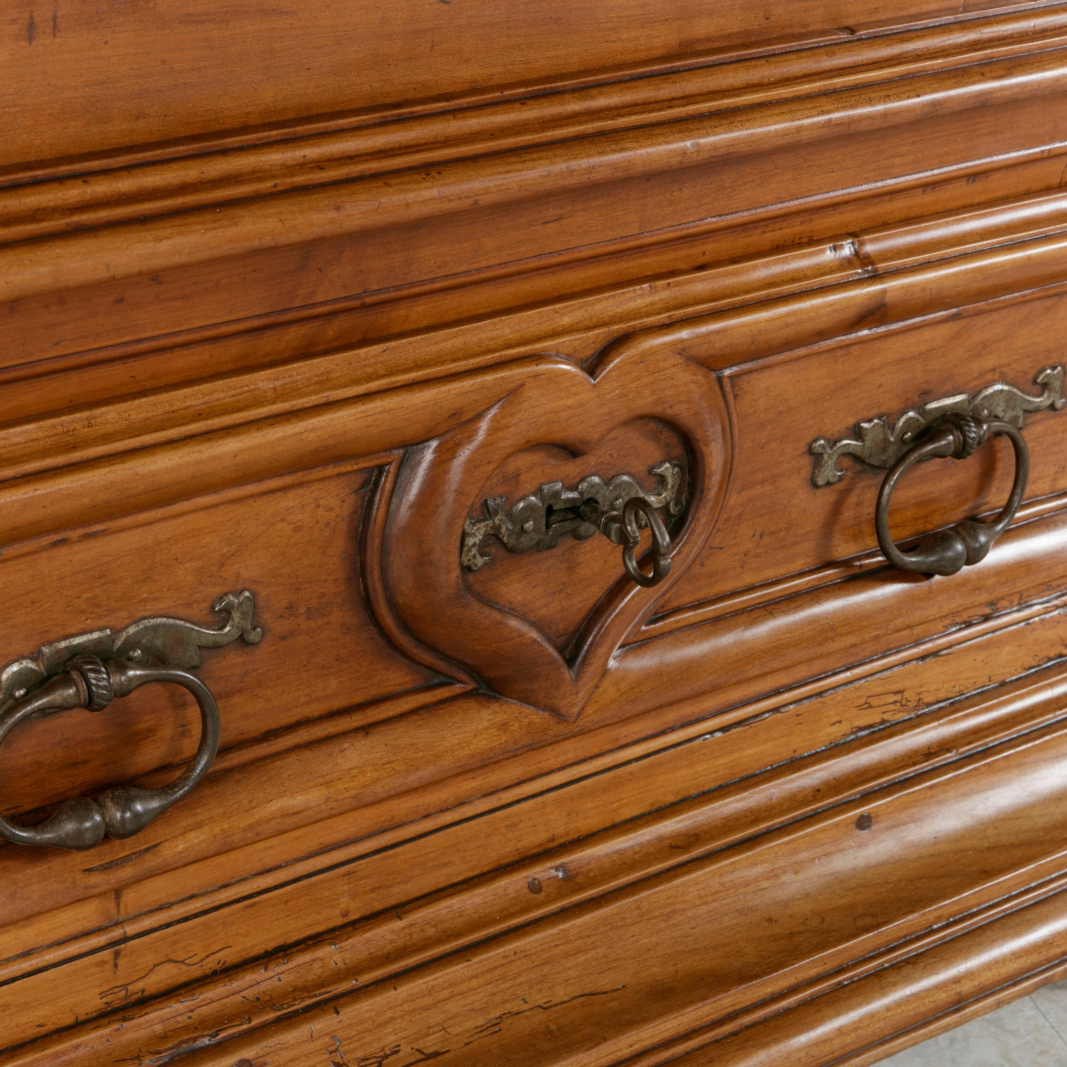 Rare 18th Century Louis XIII Hand-Carved Walnut Chateau Armoire or Bonnetiere 2