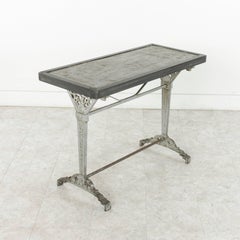 Pair of French Art Deco Period Iron Bistro Tables or Console Tables