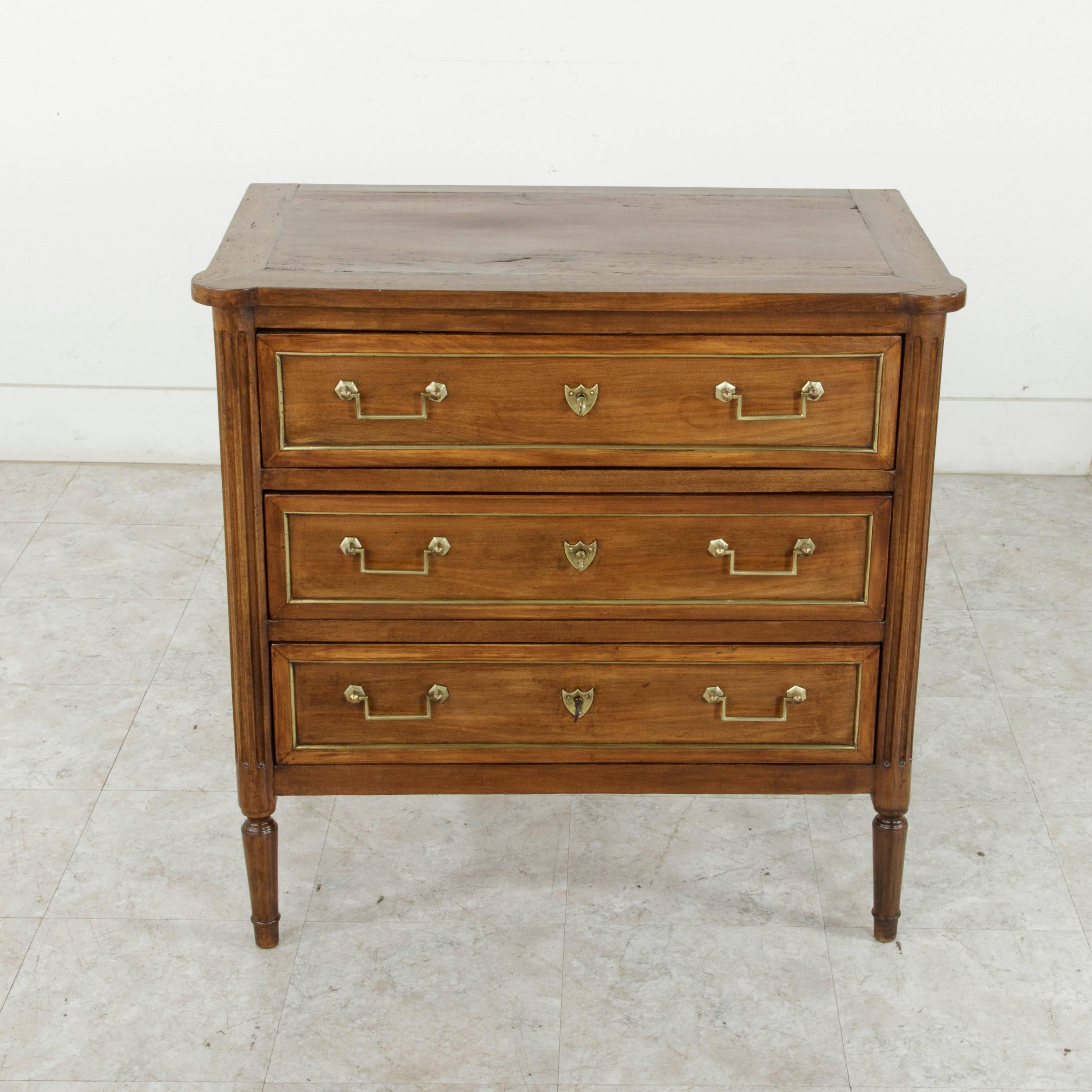 Late 18th Century French Louis XVI Period Walnut Commode, Chest, or Nightstand In Good Condition In Fayetteville, AR