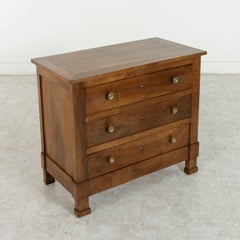 Late 19th Century Small Scale French Walnut Empire Commode, Chest, or Nightstand
