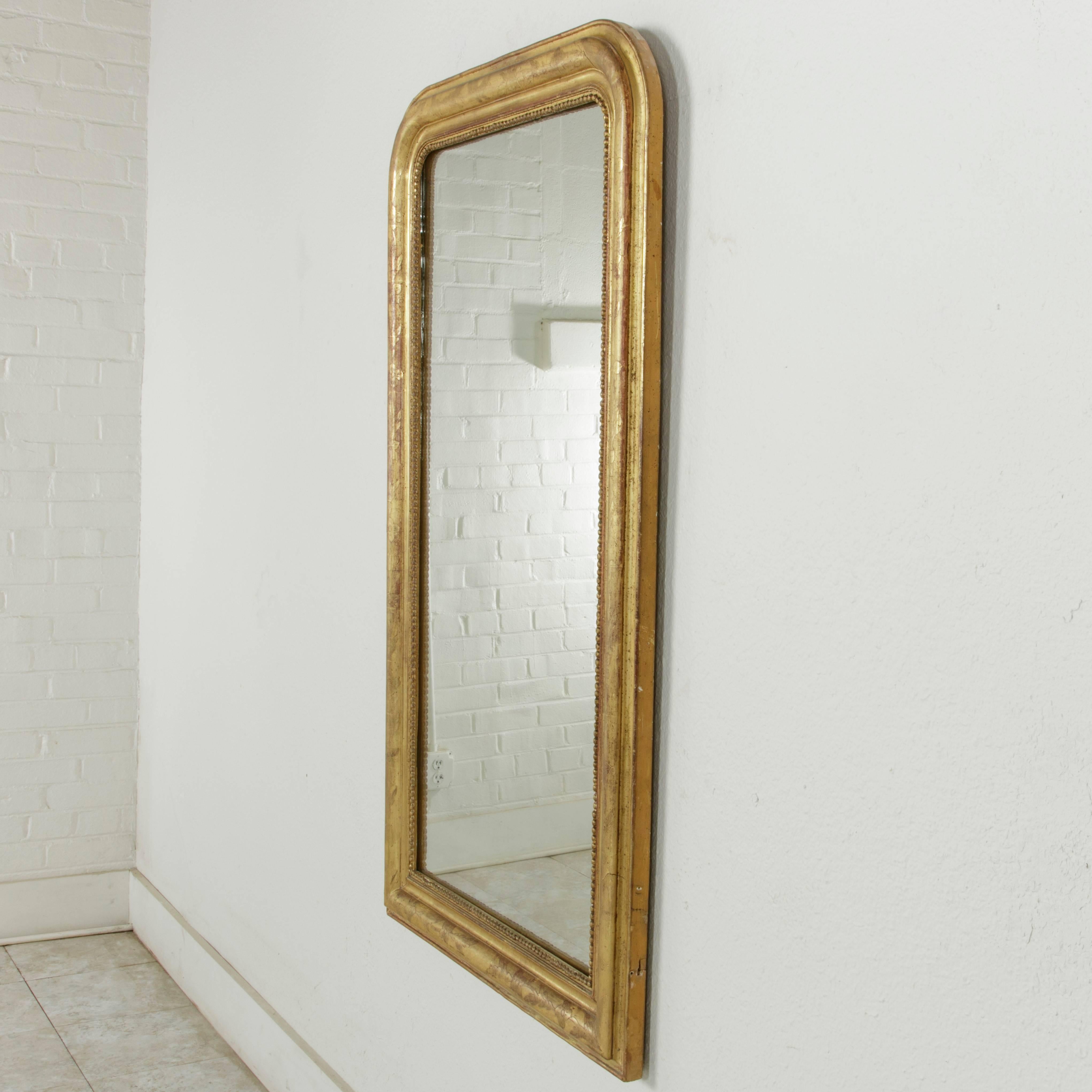 19th Century French Louis Philippe Period Giltwood Mirror with Incised Frame 6