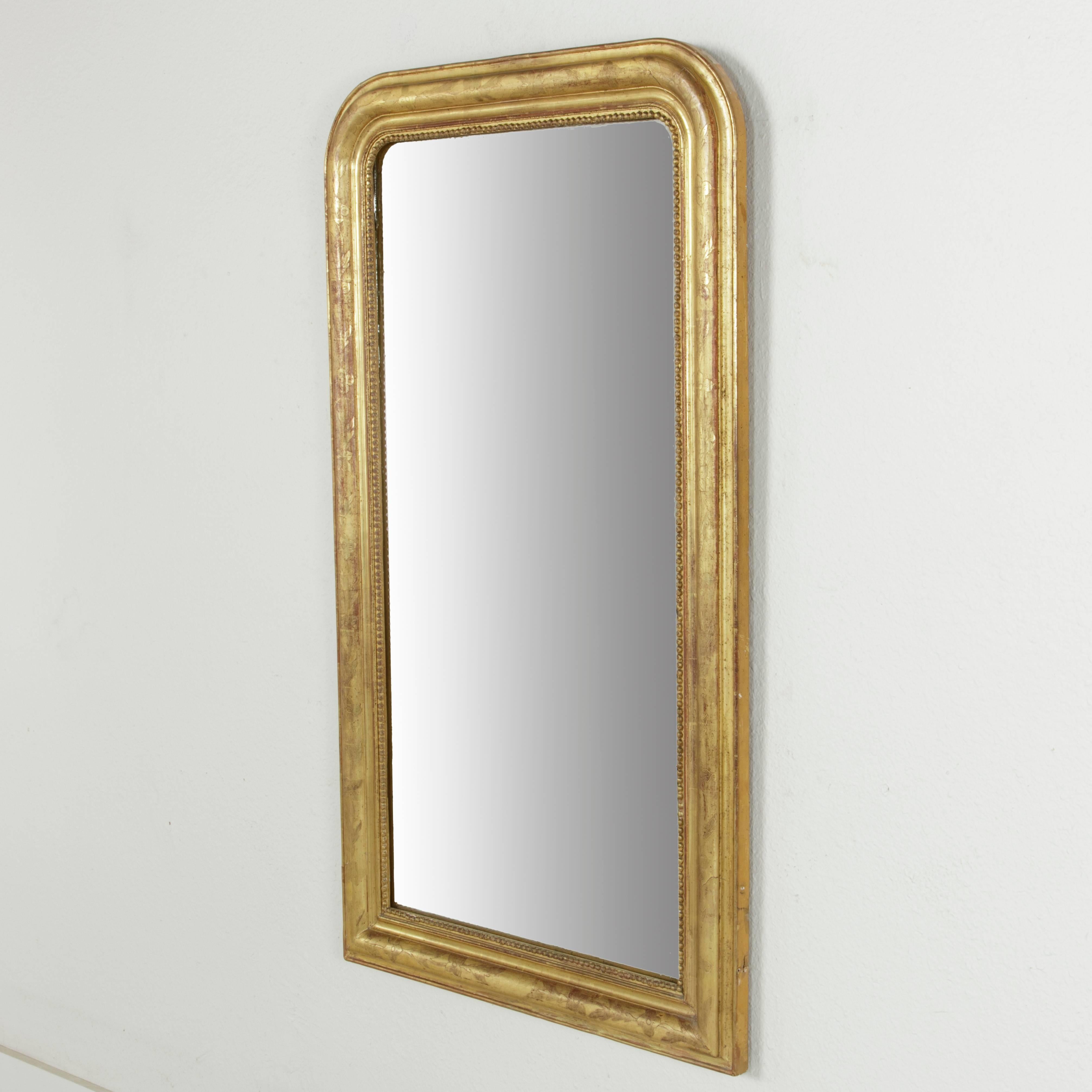19th Century French Louis Philippe Period Giltwood Mirror with Incised Frame 5