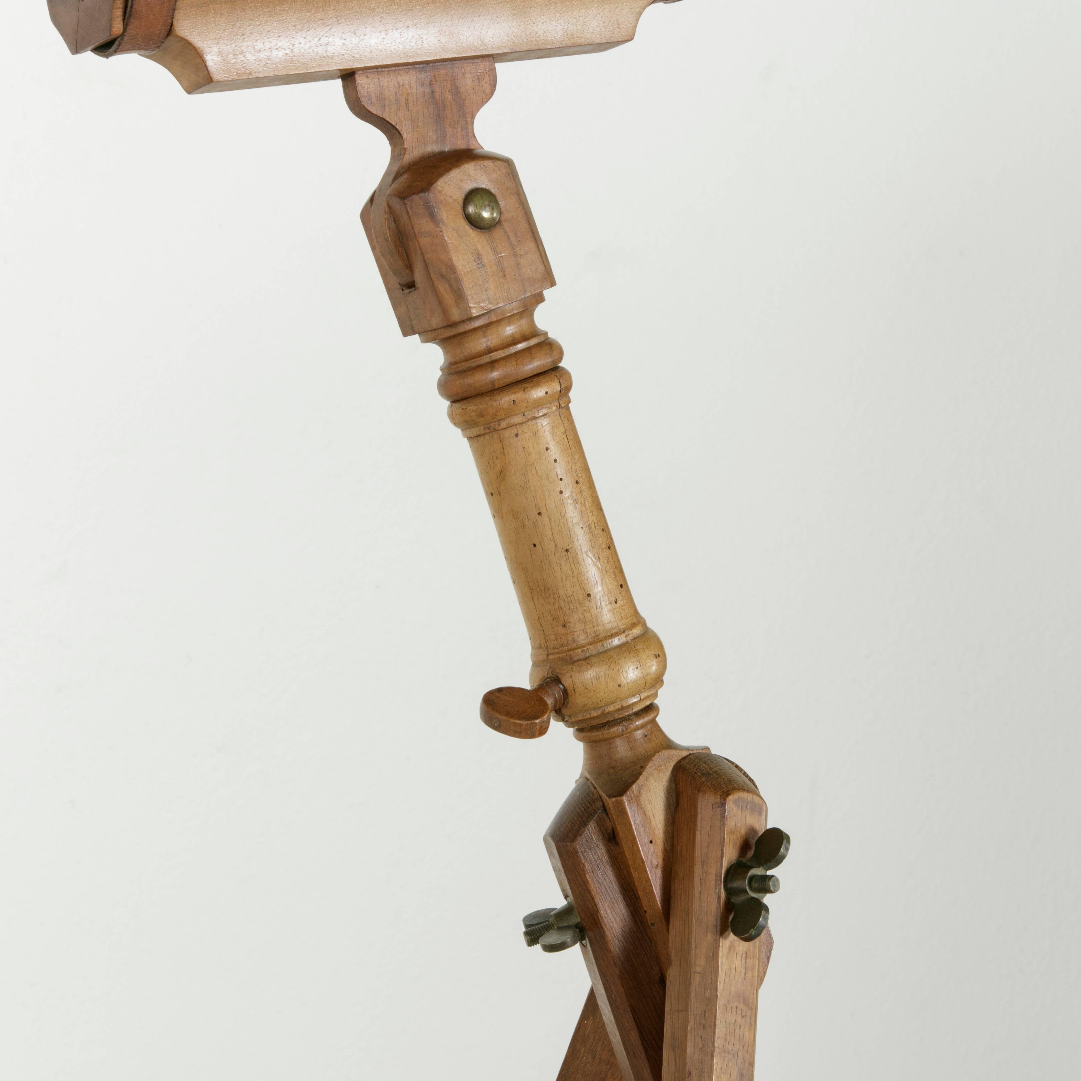 19th Century French Brass Telescope with Leather Wrap and Original Wooden Tripod 3
