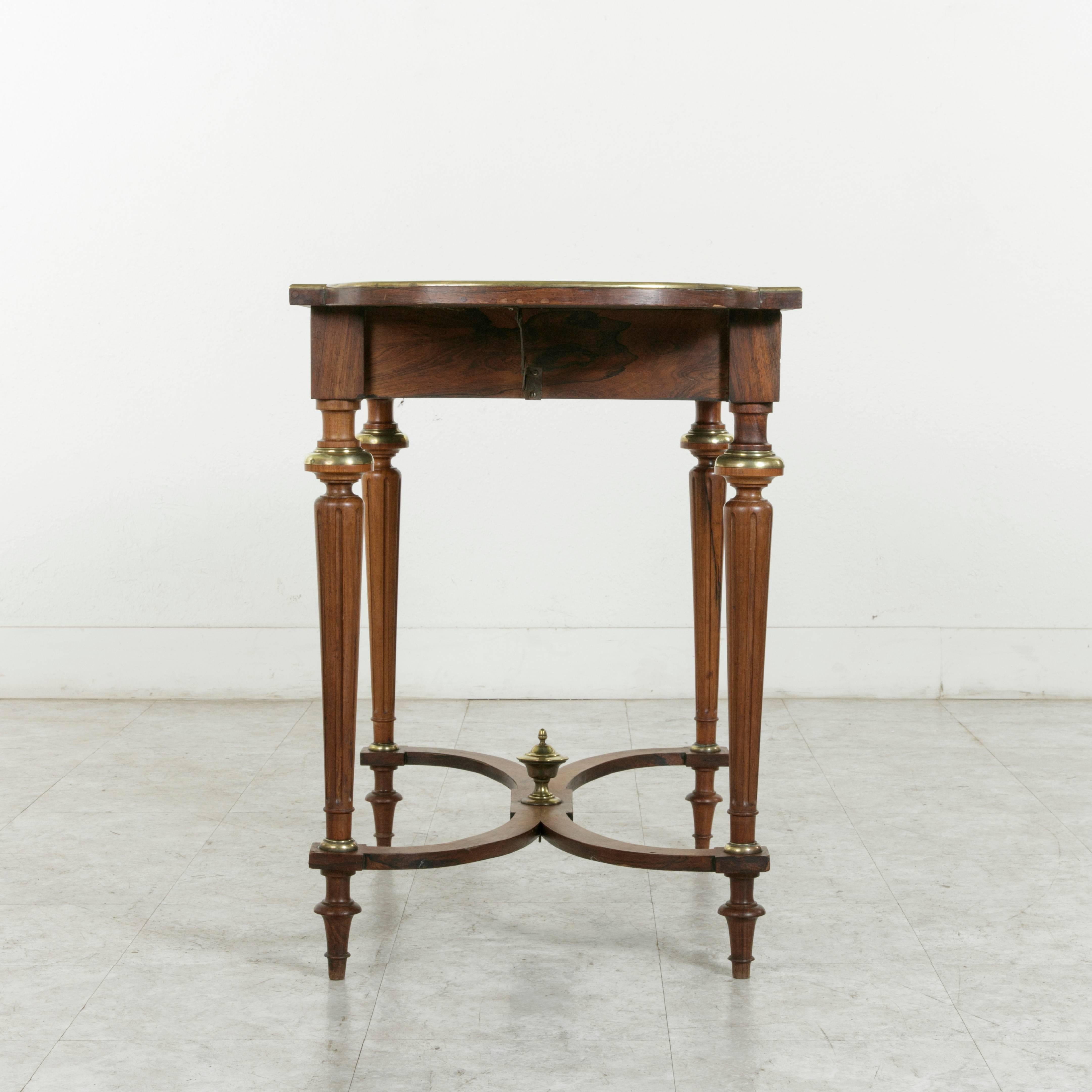 19th Century Napoleon III Drop Leaf Marquetry Table with Exotic Woods and Bronze 3