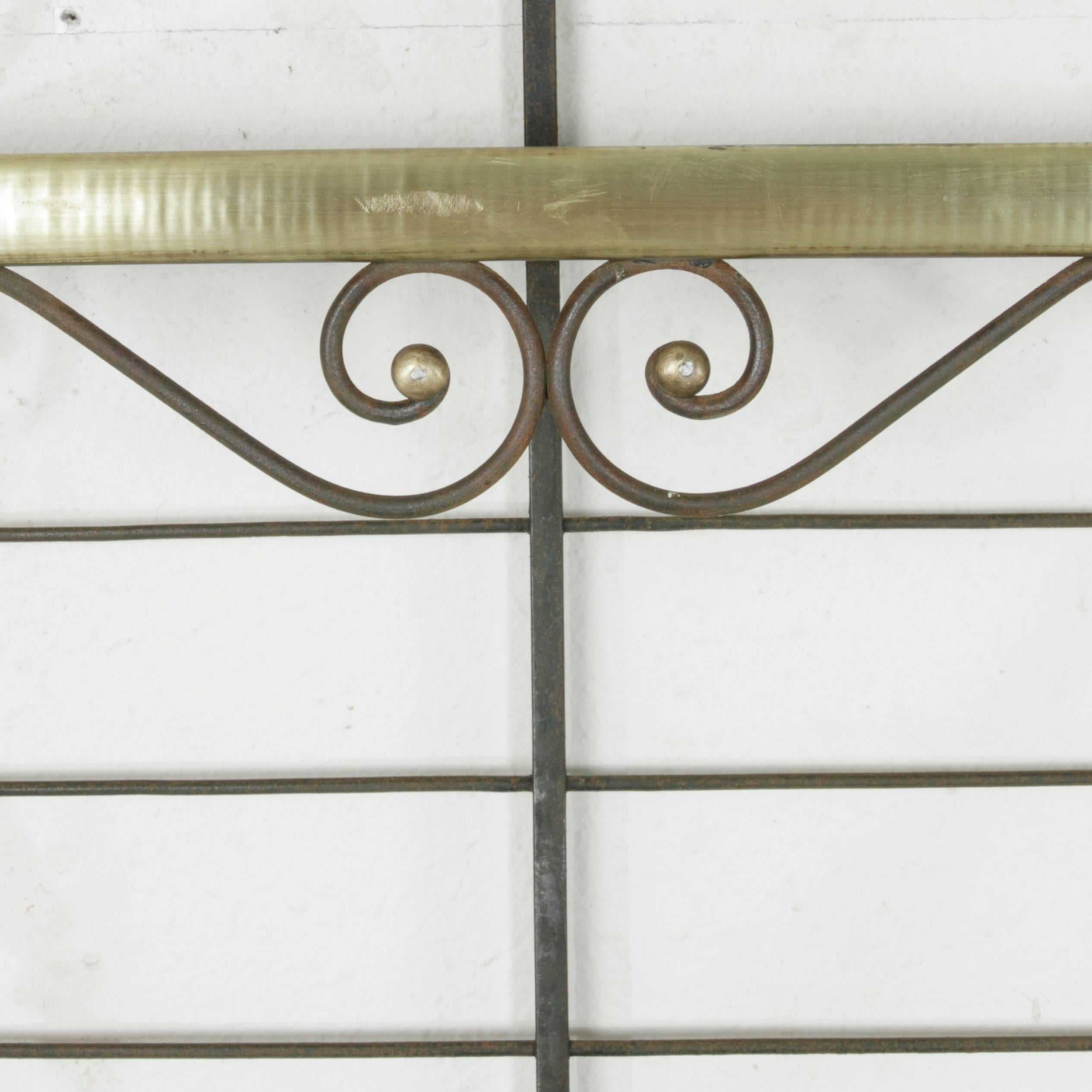 Mid-20th Century French Iron Baker's Rack with Brass Trim and Shock of Wheat 2