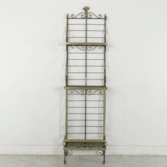 Mid-20th Century French Iron Baker's Rack with Brass Trim and Shock of Wheat