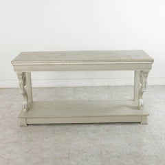 French Restauration Style Painted Counter, Dry Bar or Console with Two Drawers