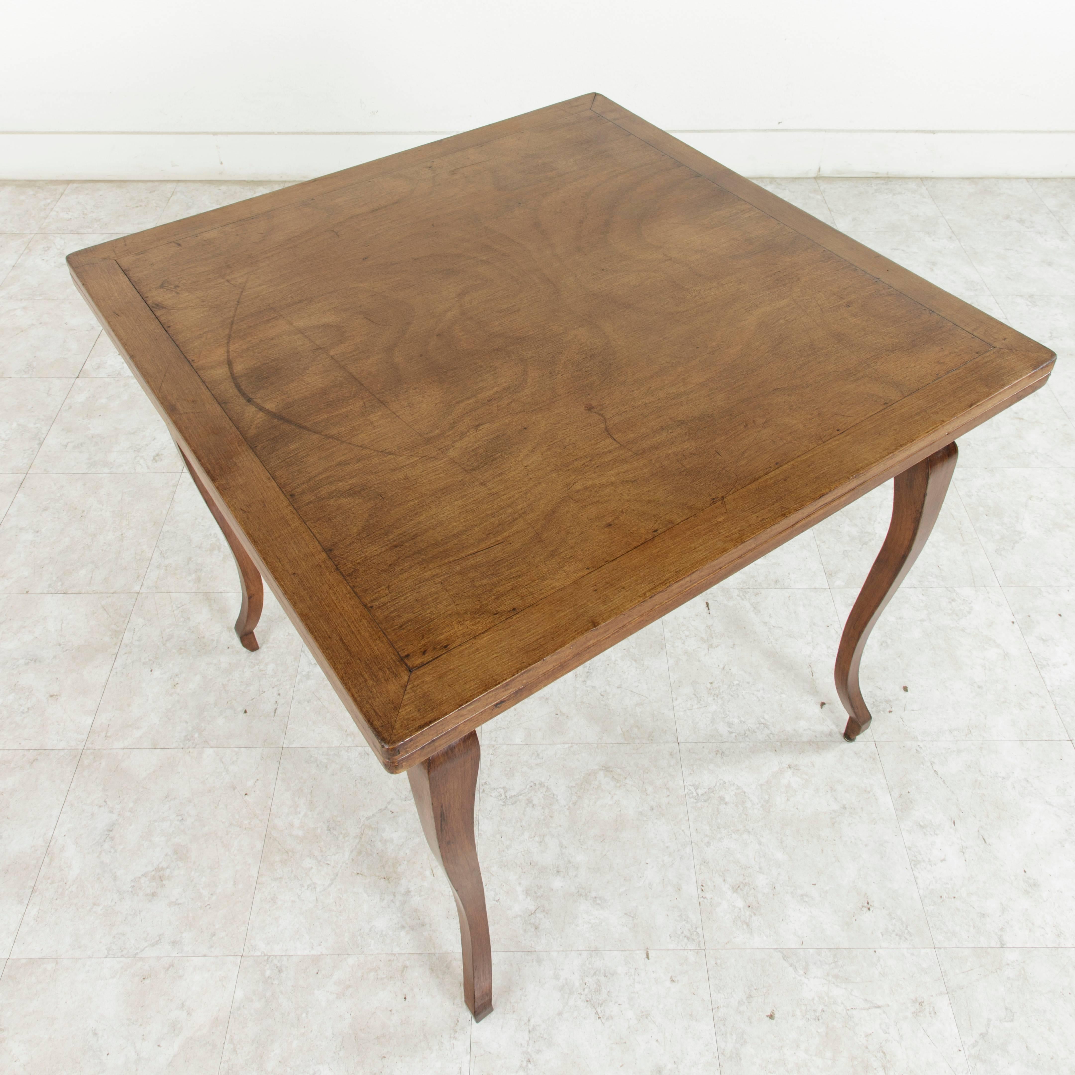 Mid-20th Century French Louis XV Style Cherrywood Game Table with Folding Top 4