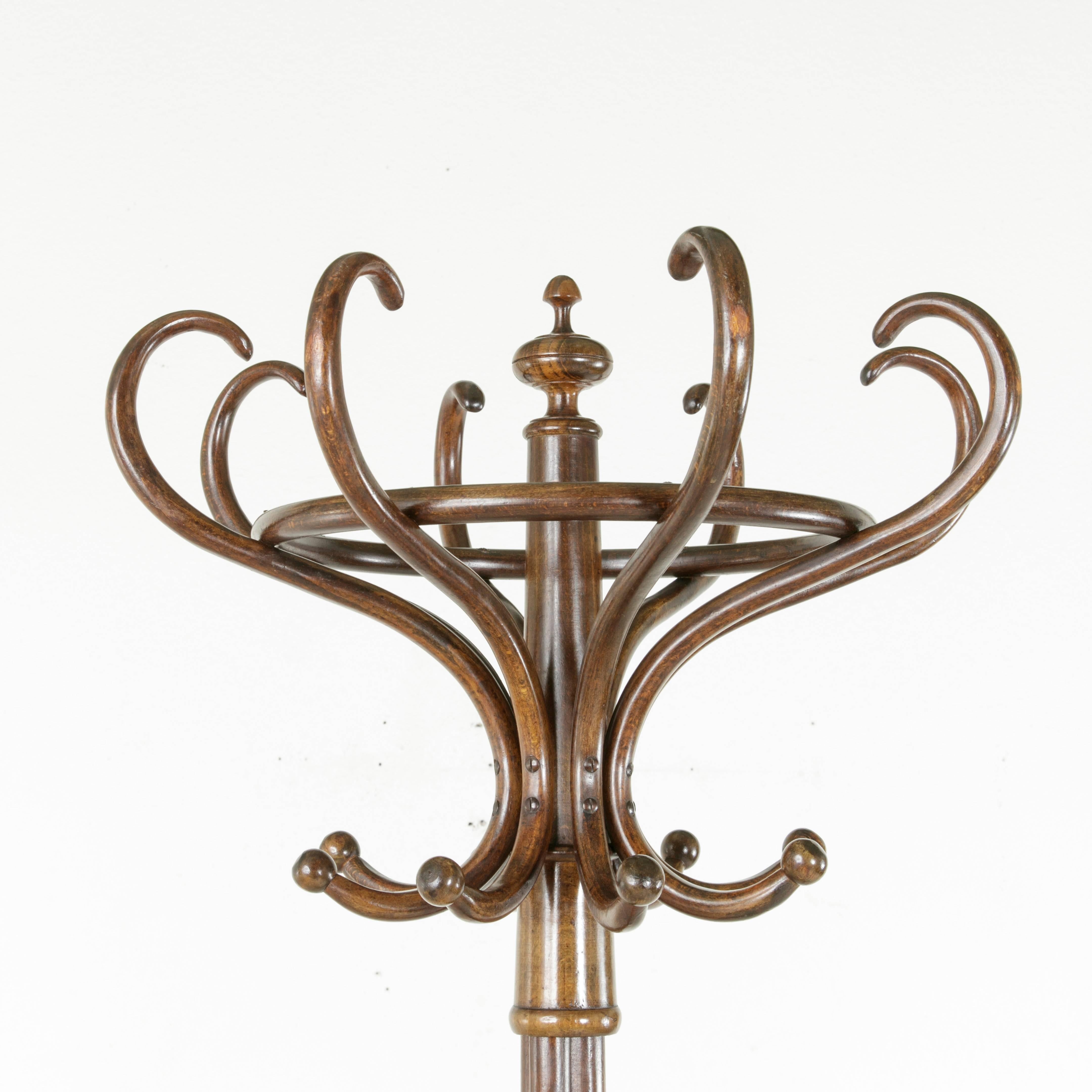 Early 20th Century French Bentwood Thonet 16 Hook Hall Tree, Coat and Hat Stand 3