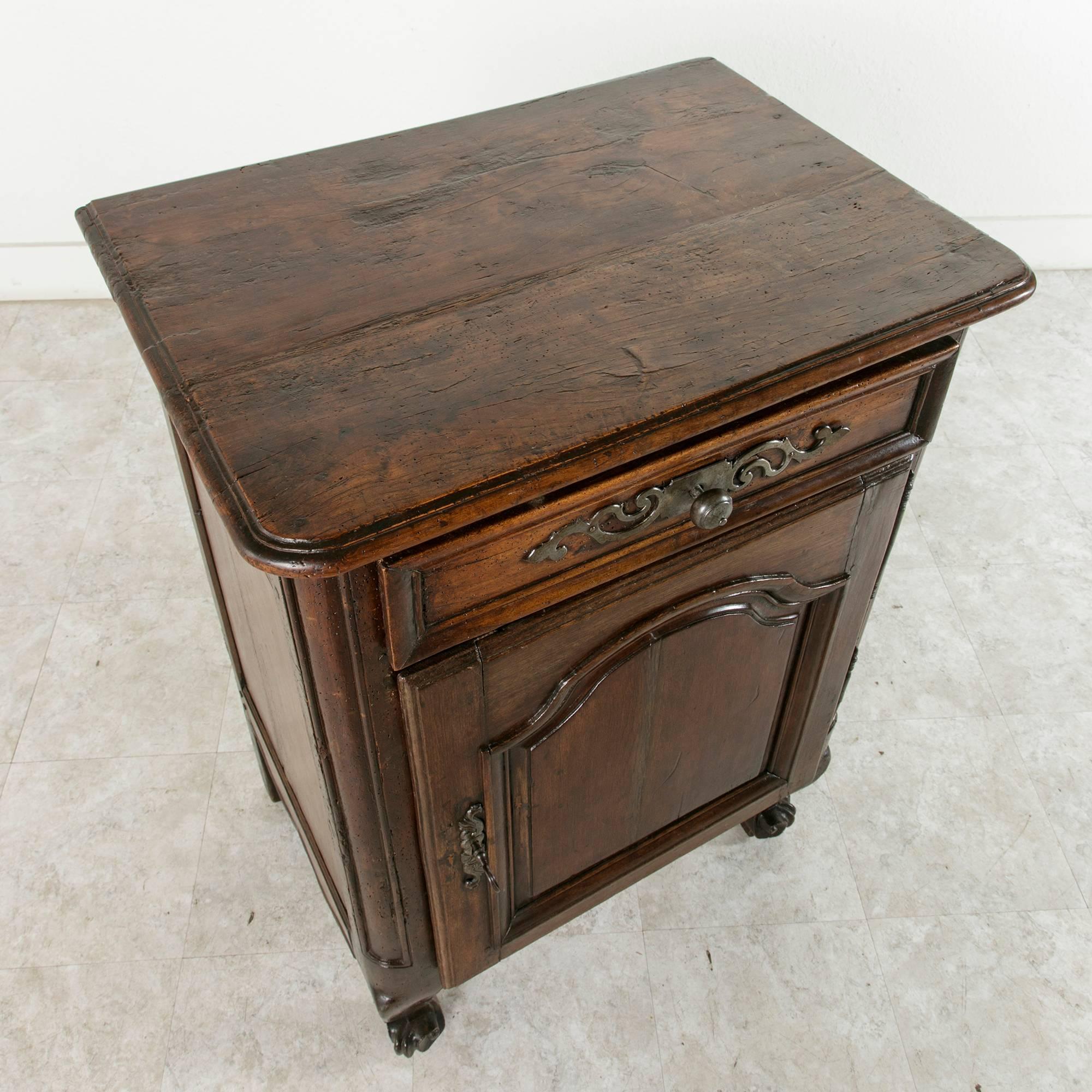 18th Century French Jam Cabinet of Solid Hand-Carved Oak with Iron Hardware 2