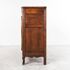 Hand-Carved Oak 19th Century French Buffet D'Appui with Brass Hardware