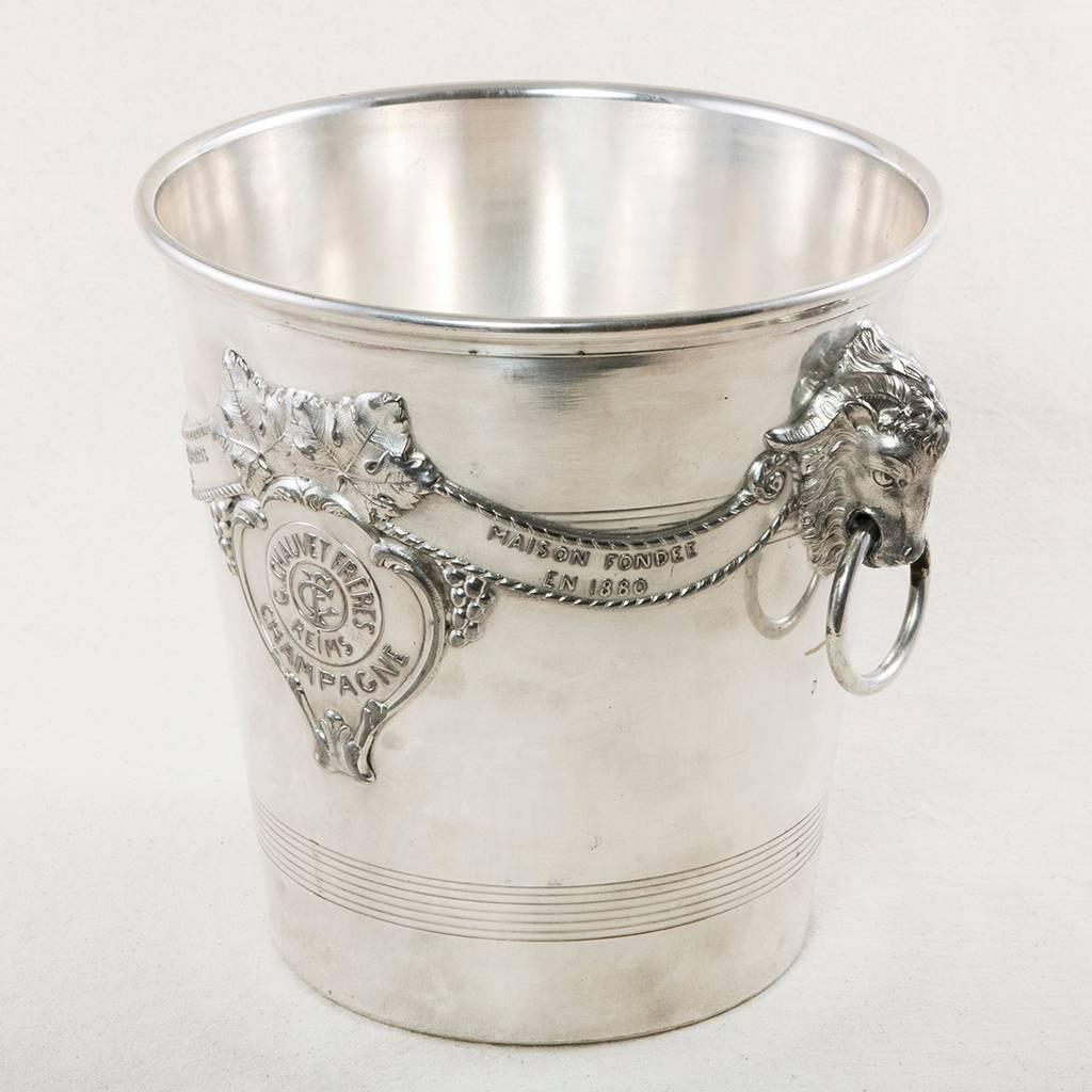Antique French G. Chauvet Freres Reims Silver Plate Champagne Bucket