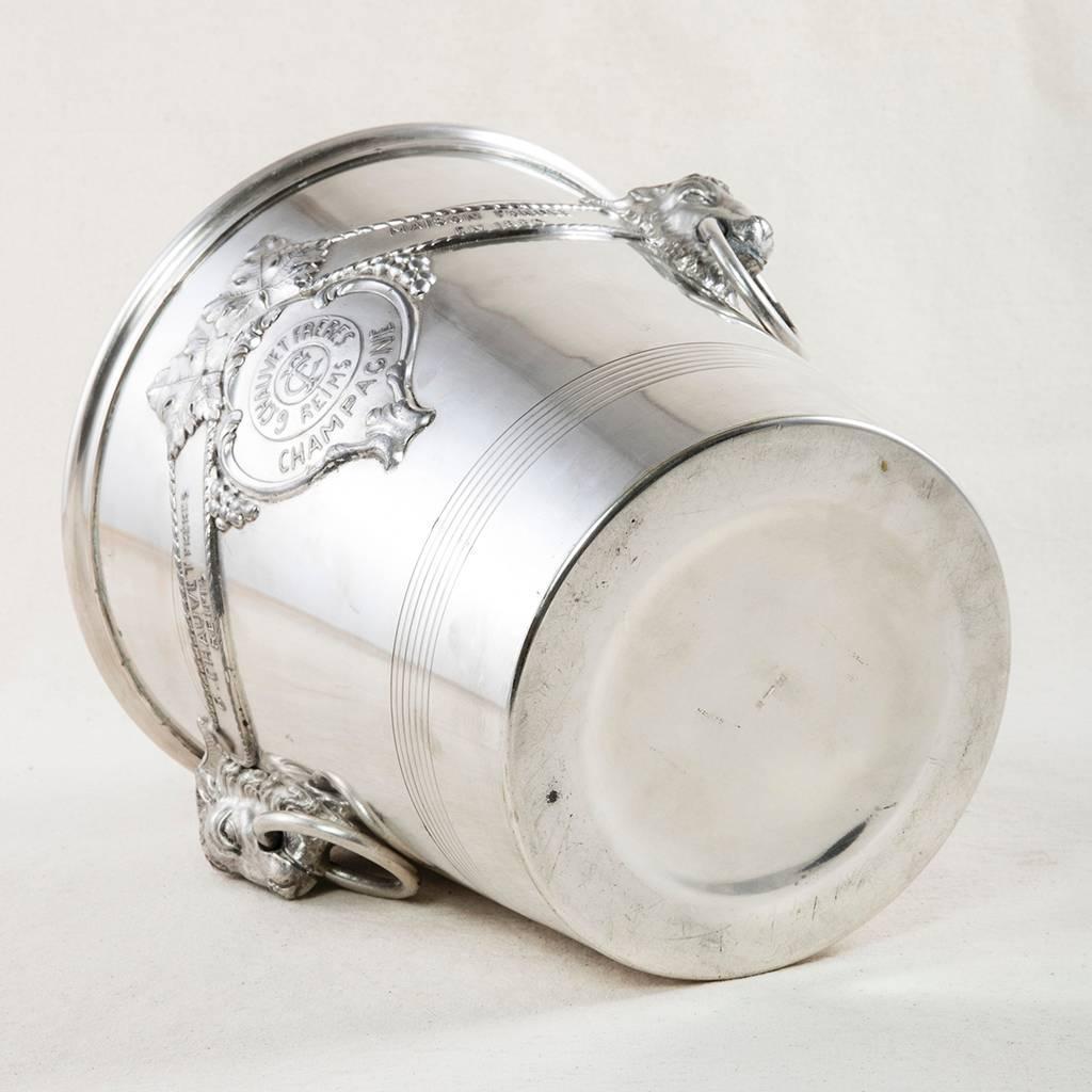 Antique French G. Chauvet Freres Reims Silver Plate Champagne Bucket