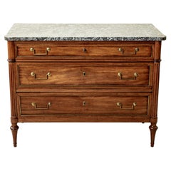 19th Century French Louis XVI Style Mahogany Commode, Chest of Drawers, Dresser
