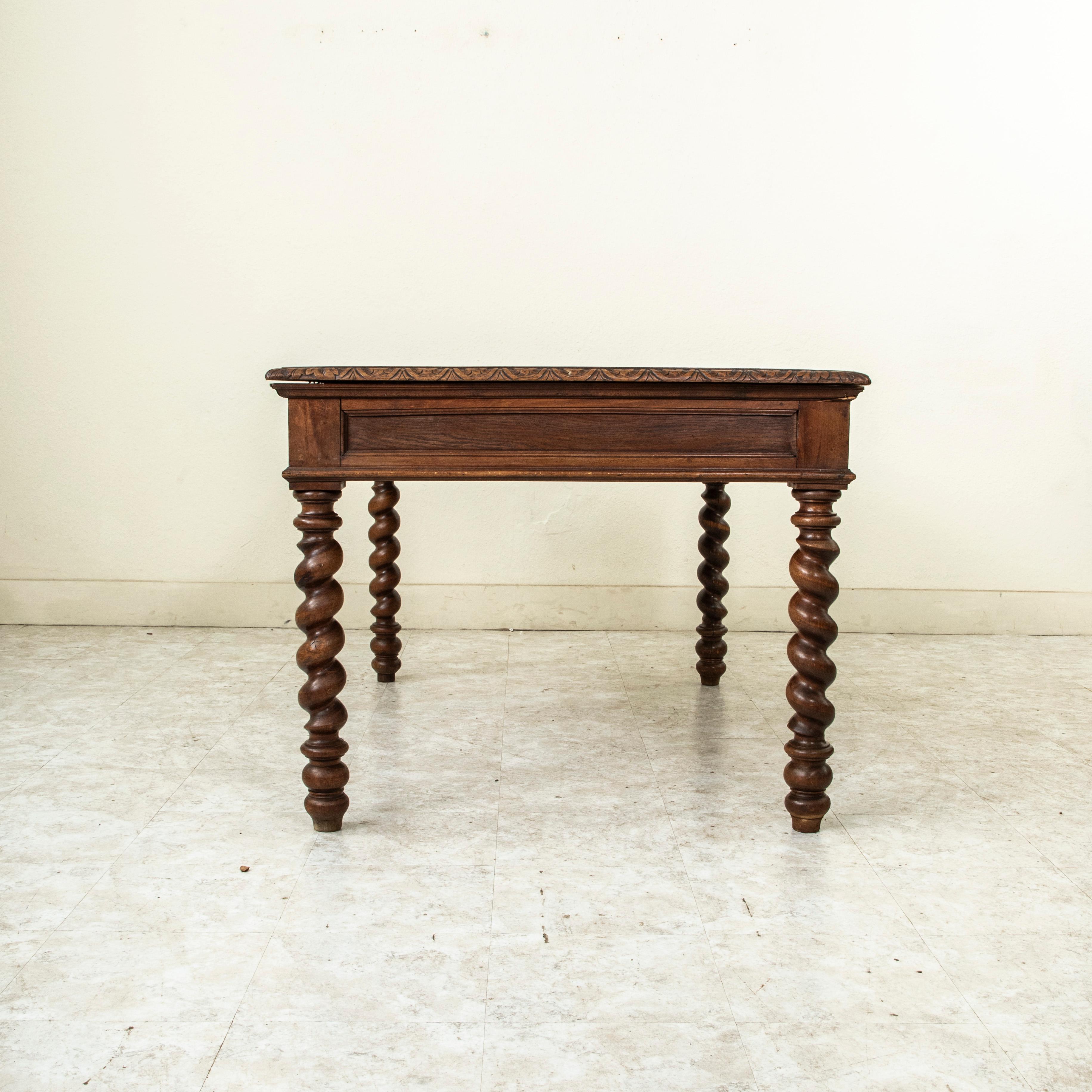 19. Jahrhundert Französisch HENRY II Hand geschnitzt Eiche Partner's Desk, Schubladen jeder Seite (Handgeschnitzt) im Angebot