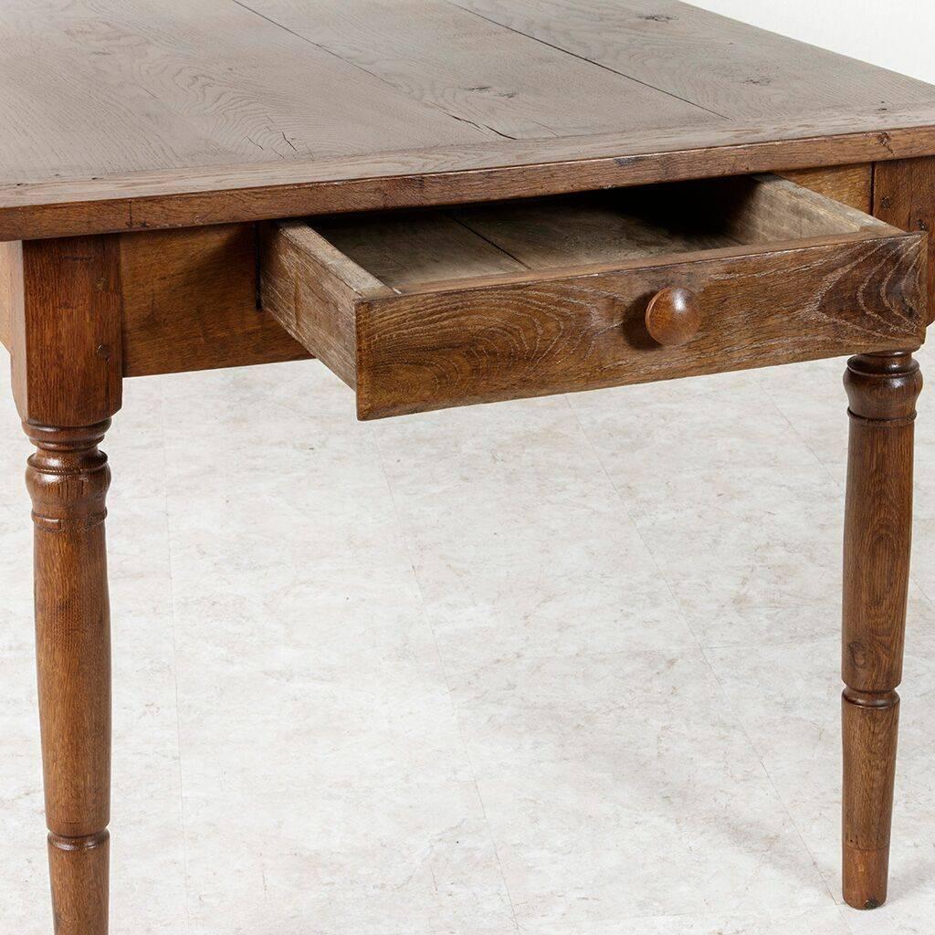 Long Ten-Seat Antique French Farm Table of Solid Hand Pegged Oak from Normandy 4