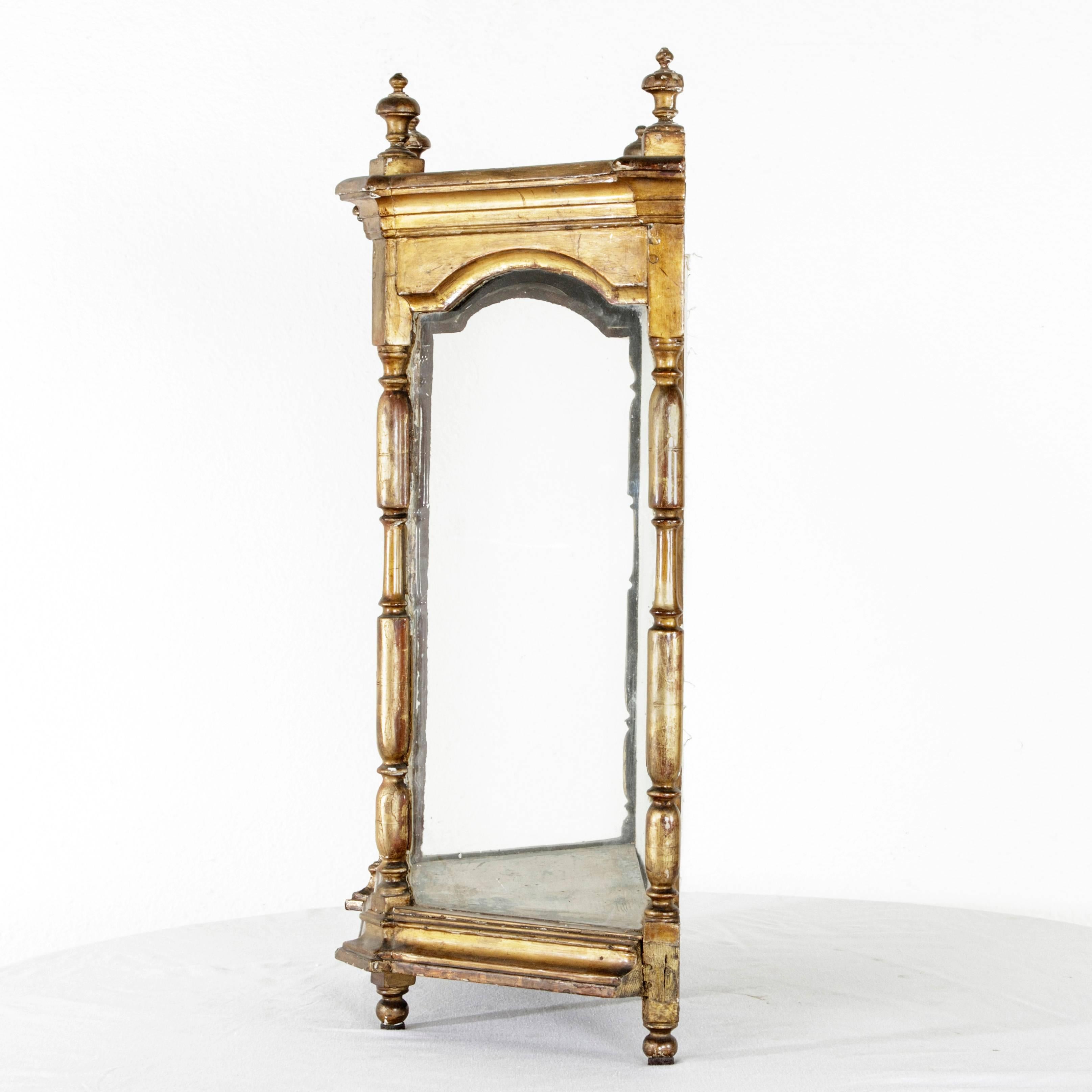 Late 19th Century 19th Century French Giltwood Tabletop Vitrine, Niche or Display Case