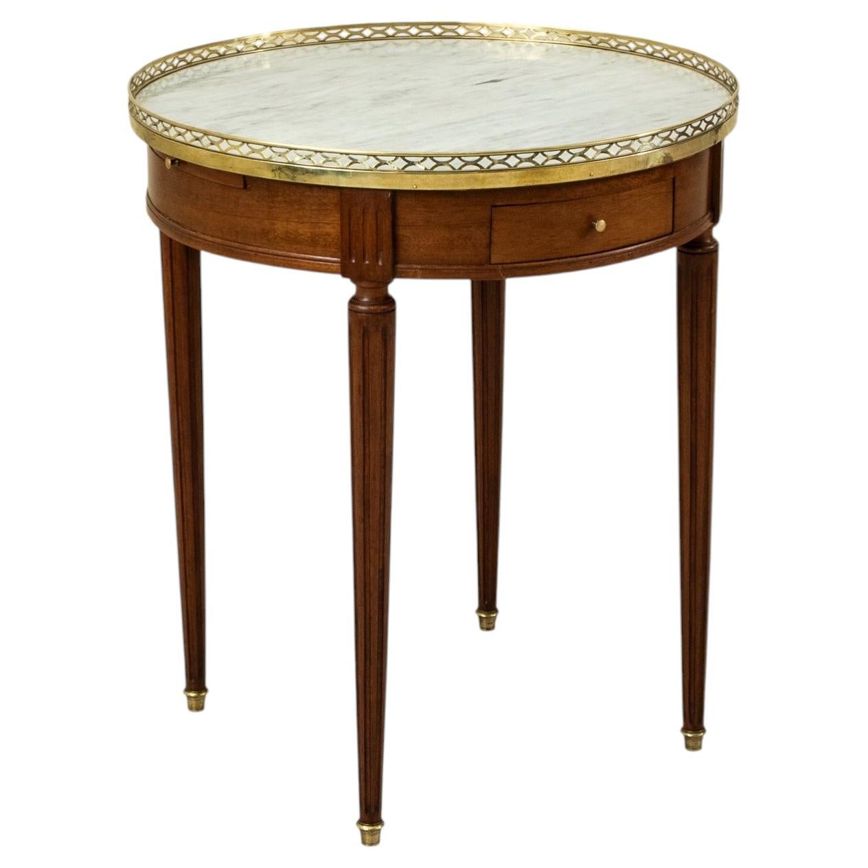 Early 20th Century French Louis XVI Style Mahogany Table Bouillotte, Side Table For Sale