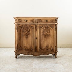 Early 20th Century French Regency Style Hand Carved Bleached Walnut Buffet