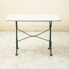 Early 20th Century French Painted Cast Iron and Marble Bistro Table